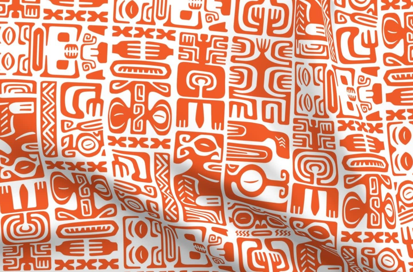 Spoonflower Fabric - Beach Aloha Tropical Hawaiian Tiki Printed on Organic Cotton Sateen Fabric by The Yard - Sewing Quilting Apparel Home Decor