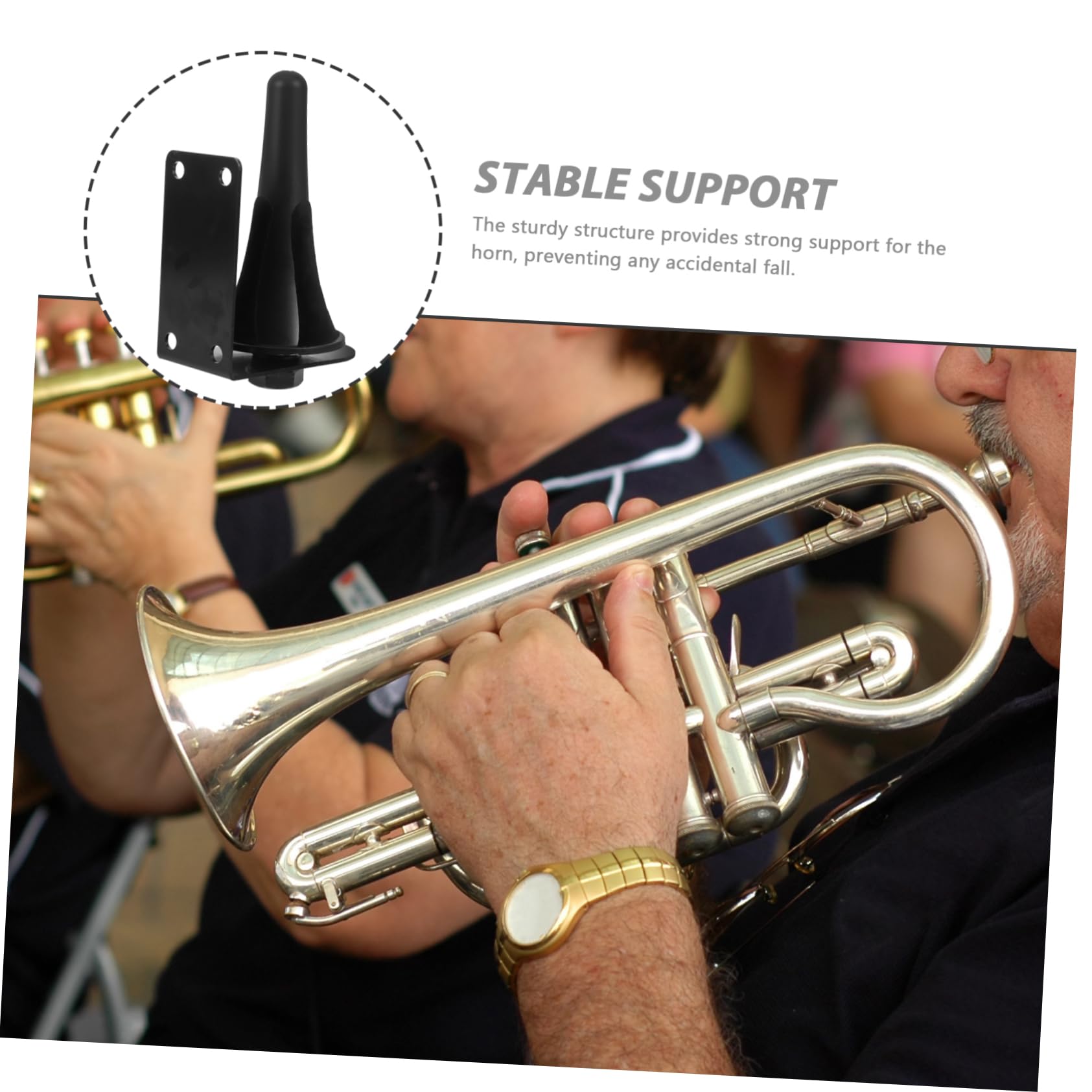 Garneck Wind Instrument Holder Sturdy Trumpet Support Rack for Easy Installation and Organized Storage for Home Use and Display Design for Enhanced Appearance