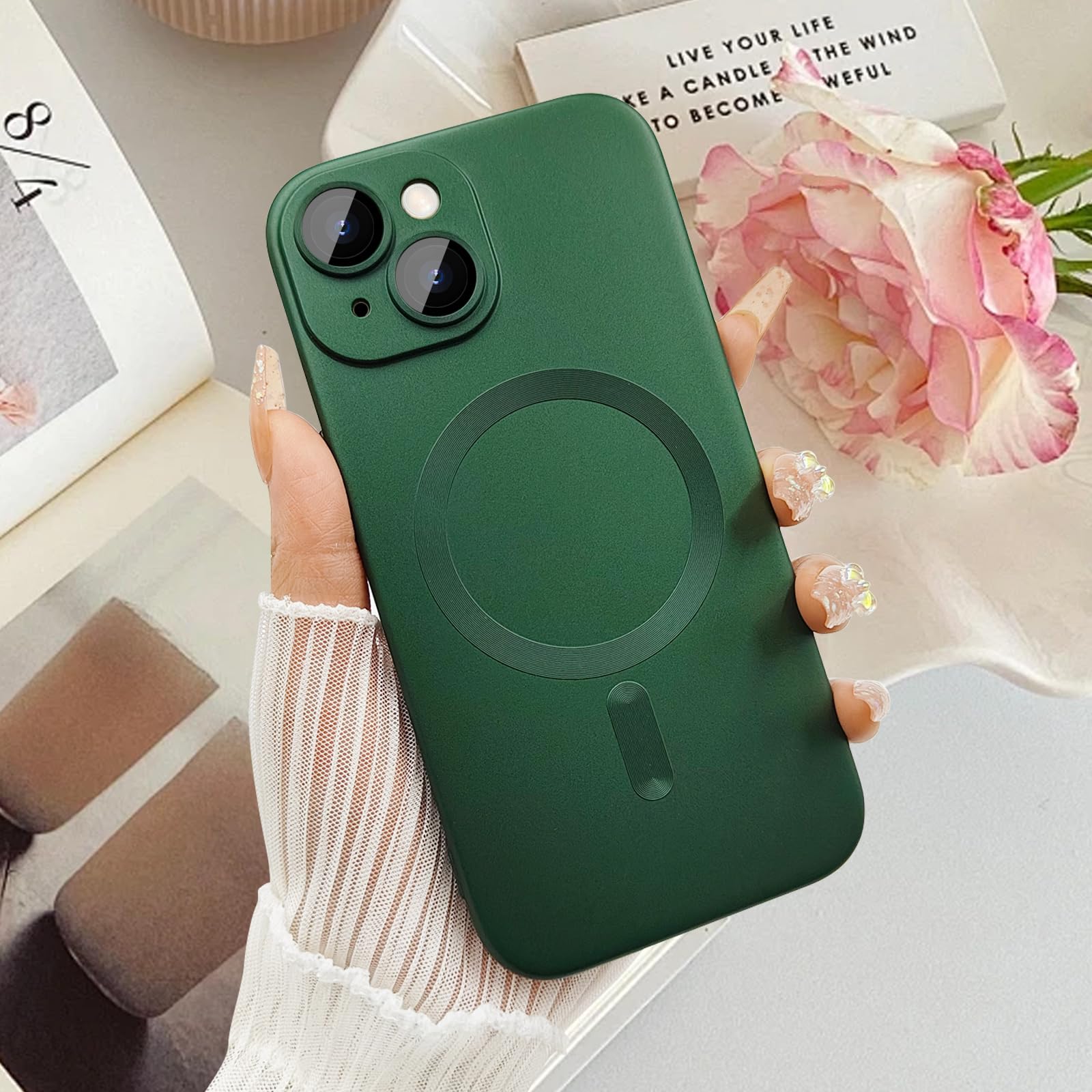 JETech Funda Transparente Suave Para IPhone 13 De 6.1 Pulgadas, Protección Completa Para Lente De Cámara, Compatible Con Carga Inalámbrica MagSafe, Funda De Teléfono TPU Galvanizada A Prueba De Golpes