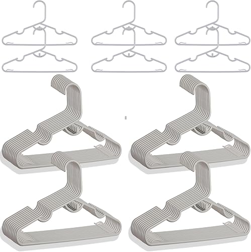 Miniatura 9 de Percha de plástico para ropa, ligera, antideslizante, 40 piezas, color blanco