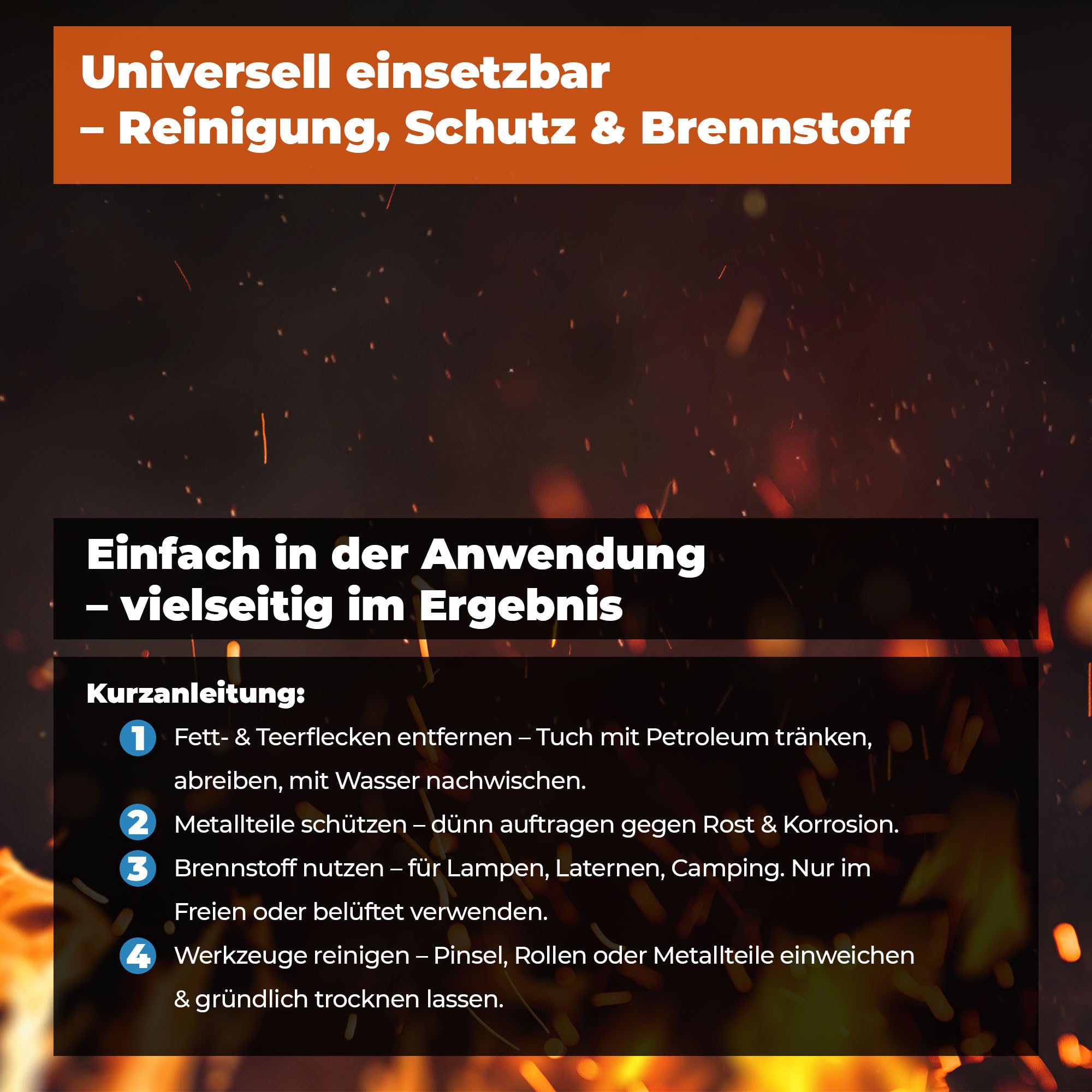 Petroleum 80 x 10L – Hochreiner Brennstoff für Öllampen, Petroleumlampen, Laternen, Fackeln & Camping – Lampenöl gerucharm – Made in EU