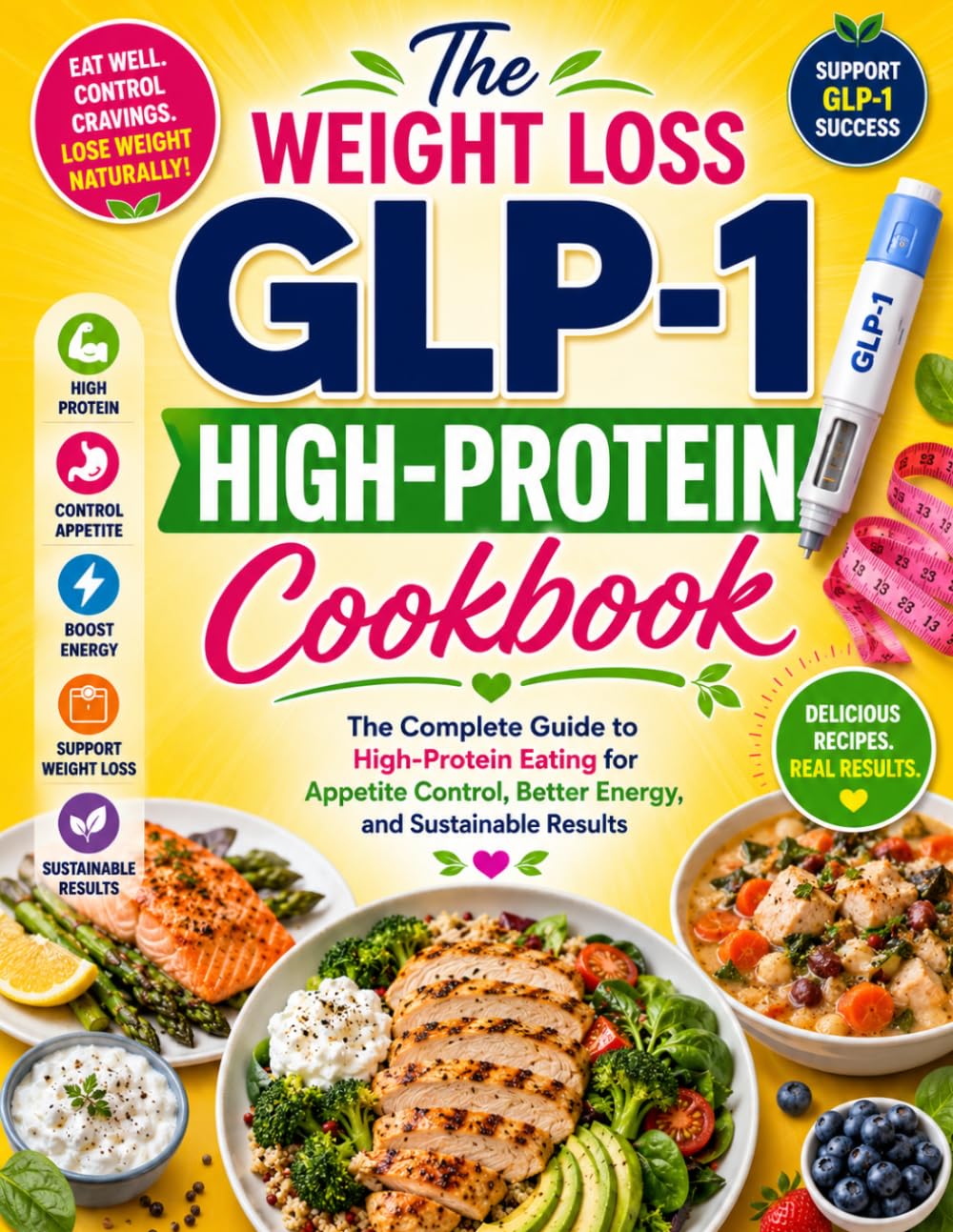 The Weight Loss GLP-1 High-Protein Cookbook: The Complete Guide to High-Protein Eating for Appetite Control, Better Energy, and Sustainable Results