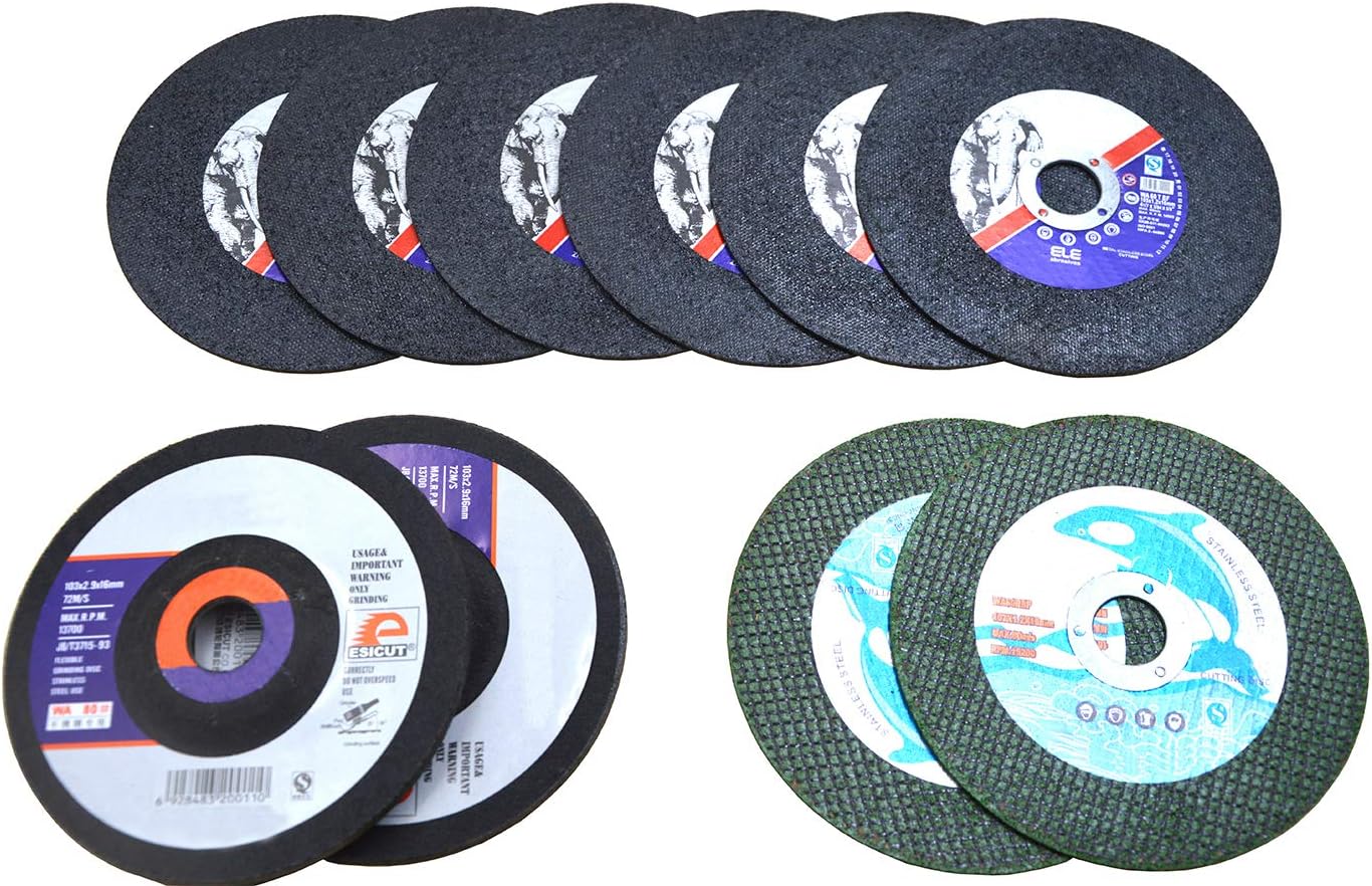 25 Pack 4-1/7" x 3/64" x 5/8" Arbor Cutoff Wheels Metal Stainless Steel Cutting Discs For Die Grinders (25, 4-1/7 * 3/64 * 5/8'' for Metal)
