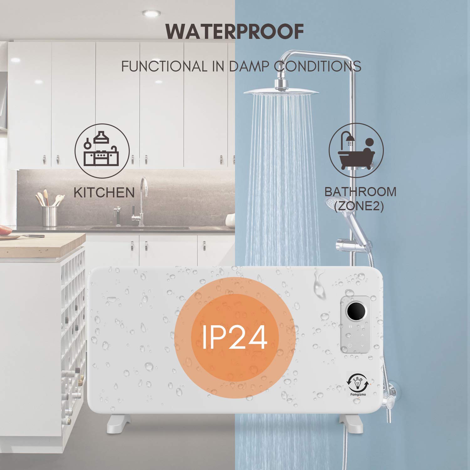 Famgizmo Ultra Slim 1500W Panel Heater 24 Hour 7 Day Timer Bathroom Safe  With Remote, Wall Mounted (Free Wall Bracket Included) Low Energy Electric  Heater Digital thermostat : Amazon.co.uk: Home u0026 Kitchen