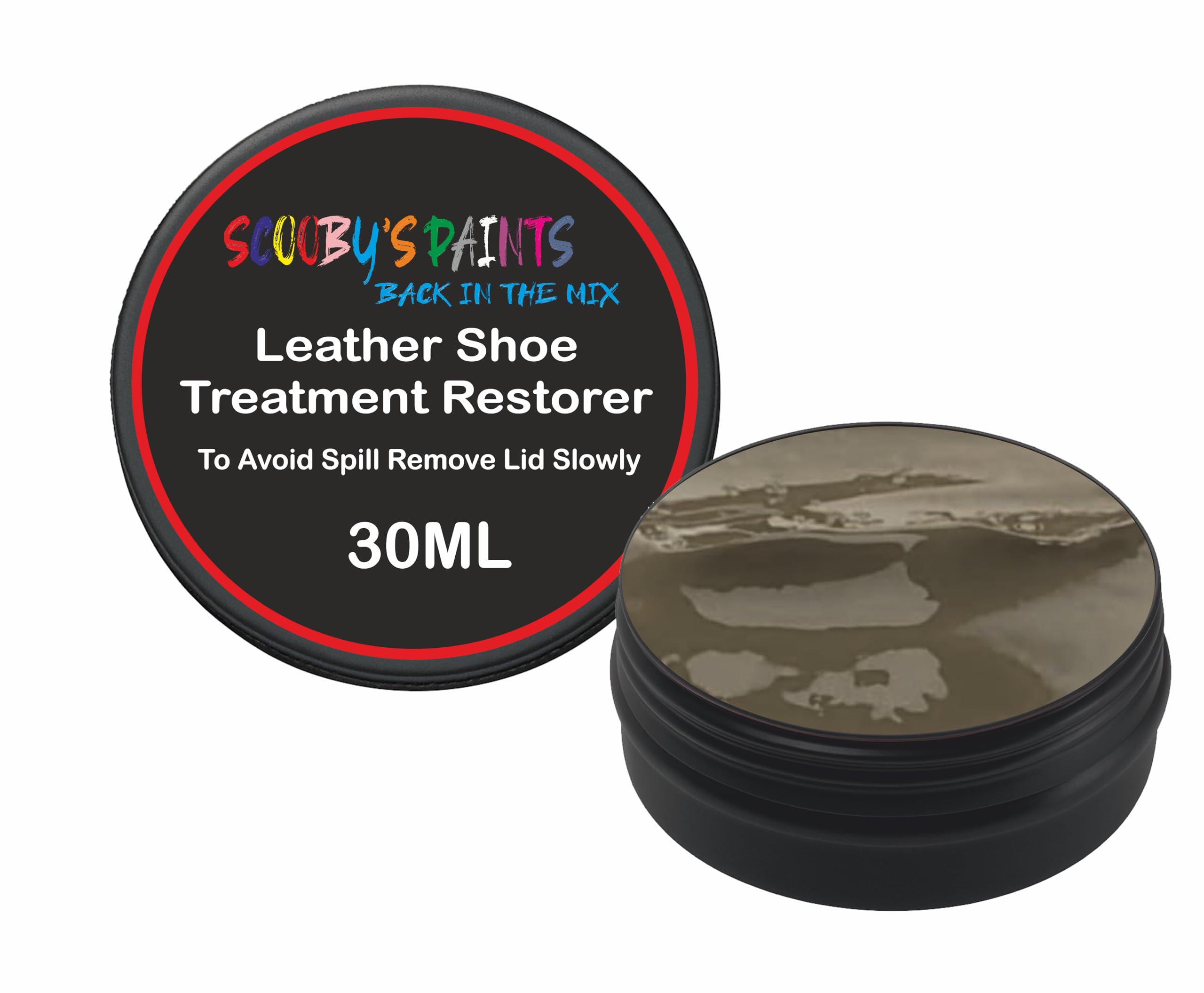 Scooby Paints Leather Shoe Colour Restorer Recolouring Balm Repair Treatment for Faded & Worn Absorbent Leather Furniture, Sofas, Chairs (KHAKI)