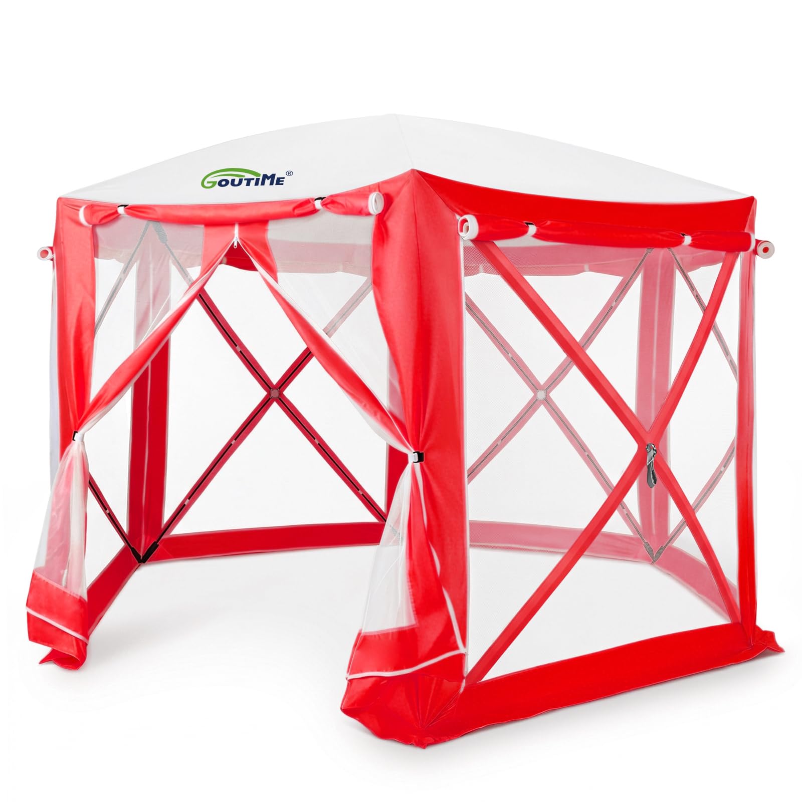 Goutime 10ft x 10ft Pop Up Gazebo, Instant Setup 6-Sided Garden Tent — image 1