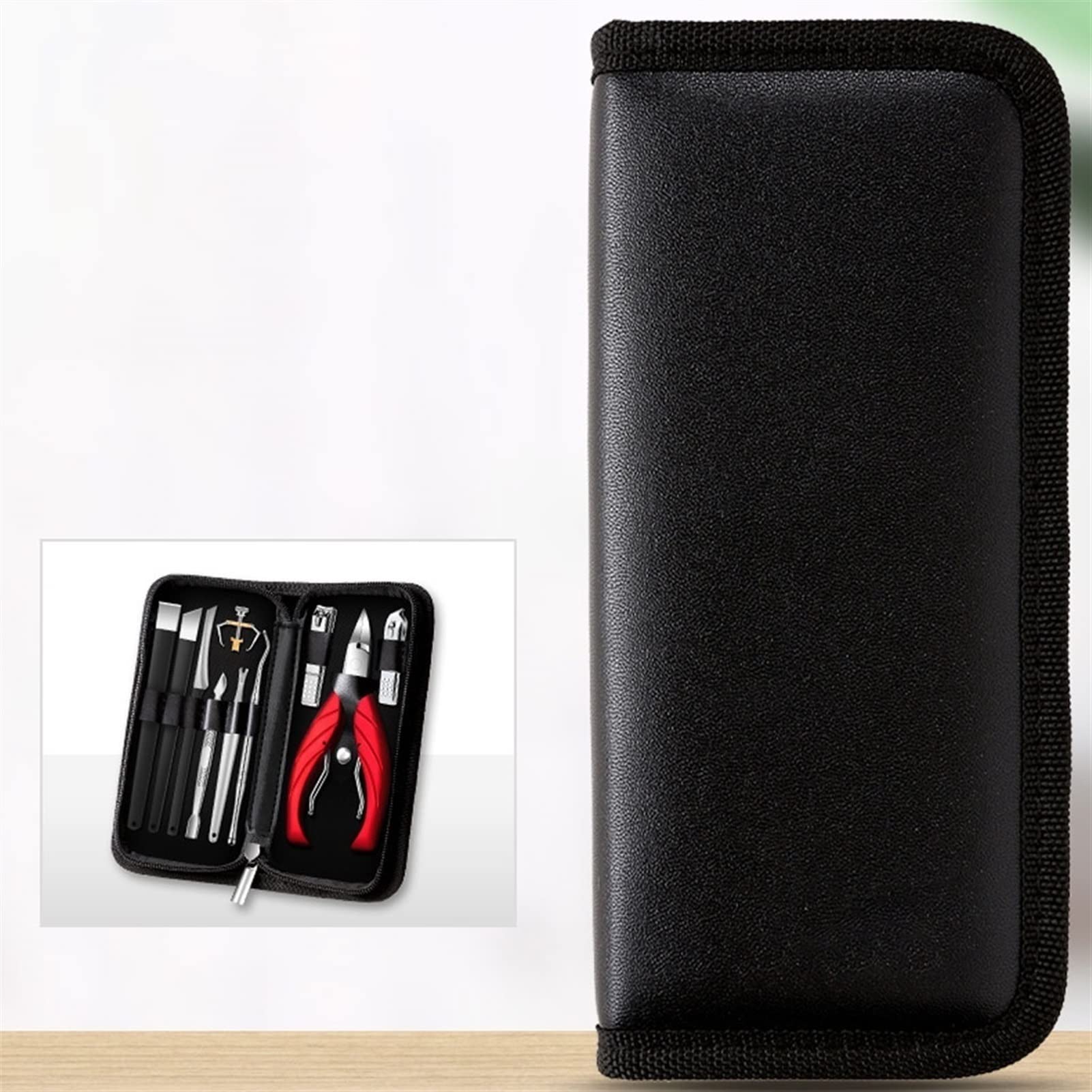 cążki do paznokci, 6/7/8-częściowy zestaw obcinaczy do paznokci Zestaw higieny osobistej Profesjonalny pedicure(Black,8-piece set)