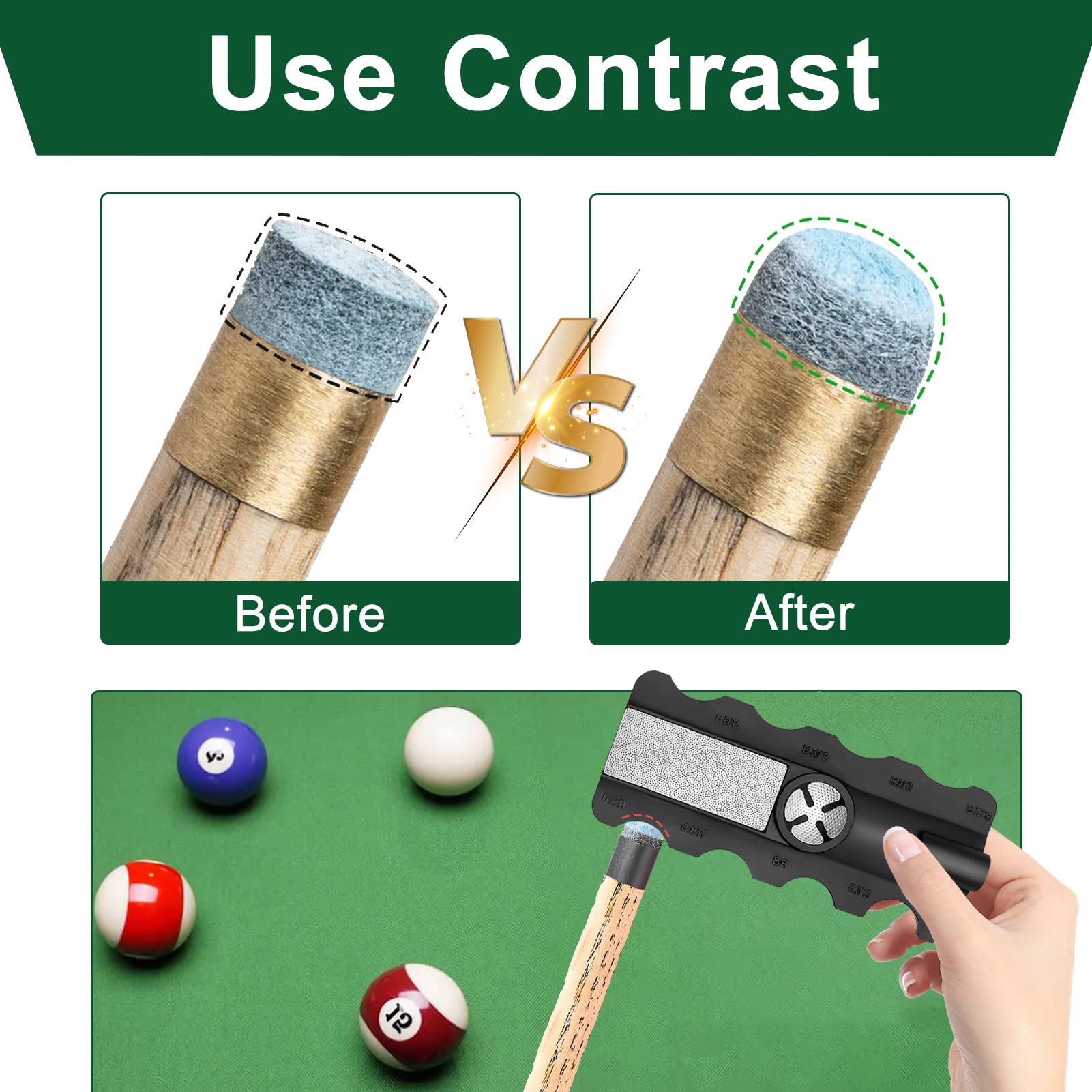 5 In1 Cue Tip Shaper, Snooker Cue Tip Shaper Tool, Durable Multi