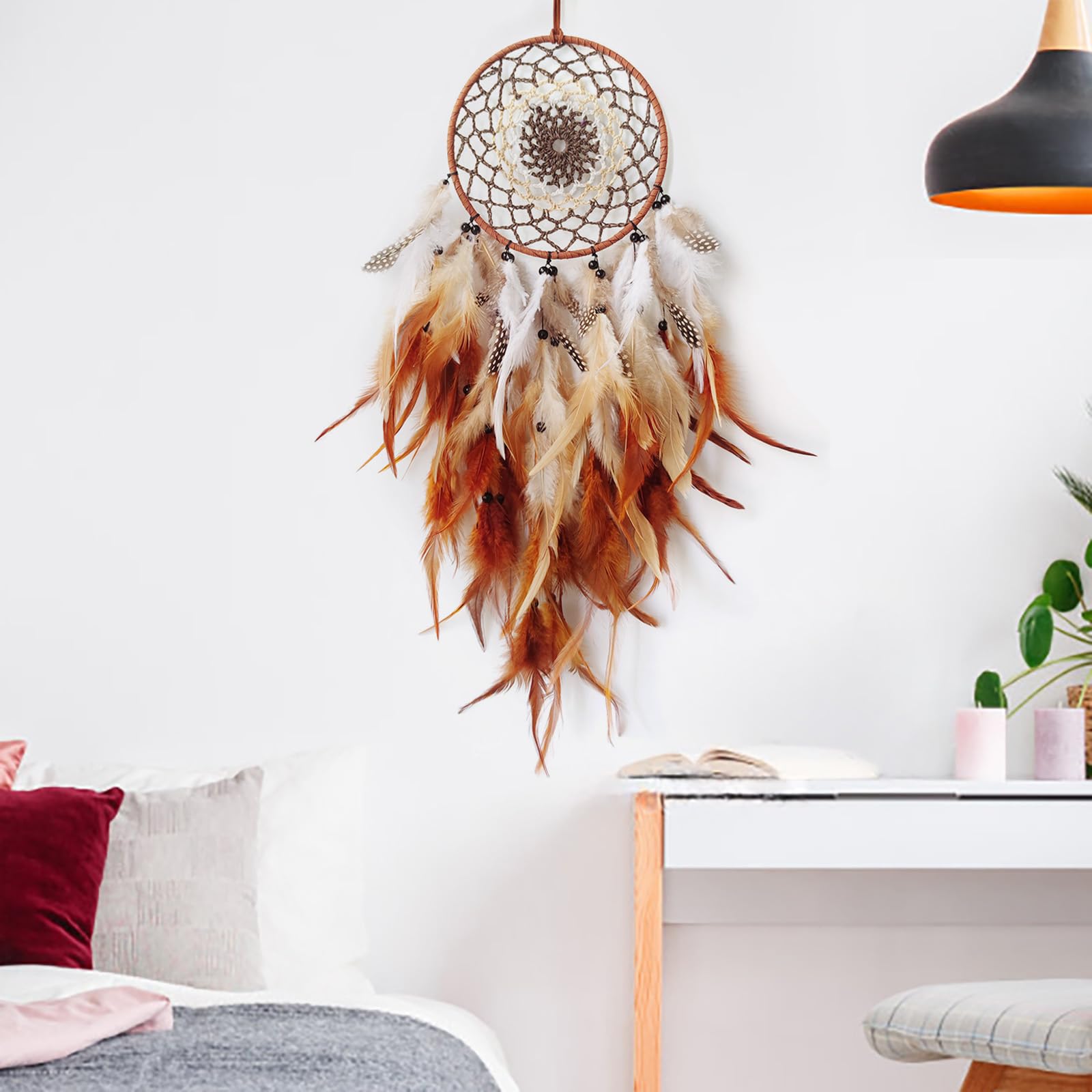 Amazon.com: SOYUZU Brown Dream Catcher Feather Dream Catchers Wall