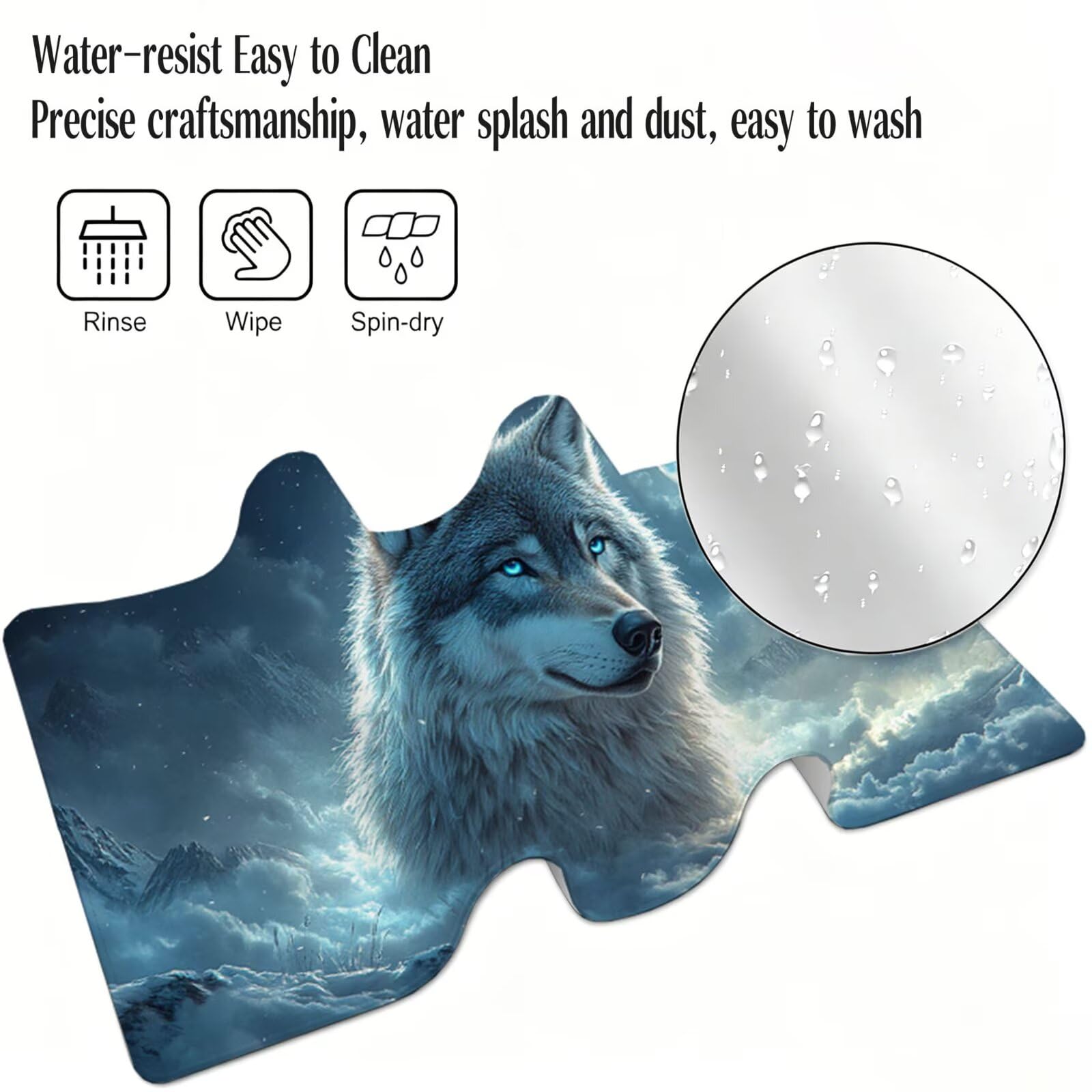 Tapis de Souris Gaming XXL,800x400x3mm Tapis de Souris Blanc,Grand Tapis de Bureau sous Main avec Surface Spéciale Améliore Vitesse et Précision,Imperméable Mouse Pad Loup pour Jeux,Bureau XF-847