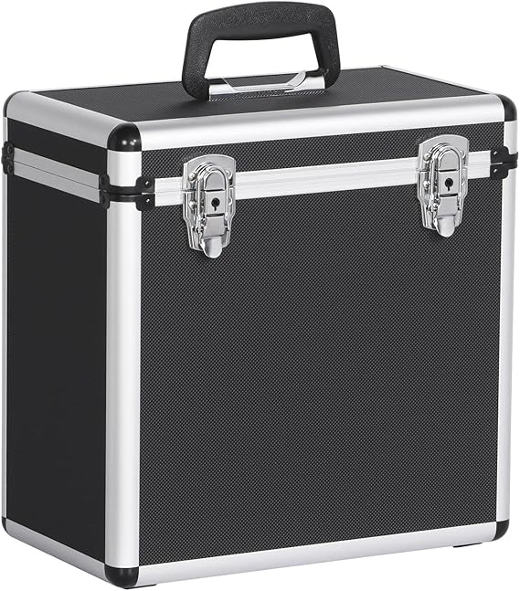 Yaheetech 12 Inch LP Storage Case Vinyl Record Storage Carry Box DJ Flight Case Holds up to