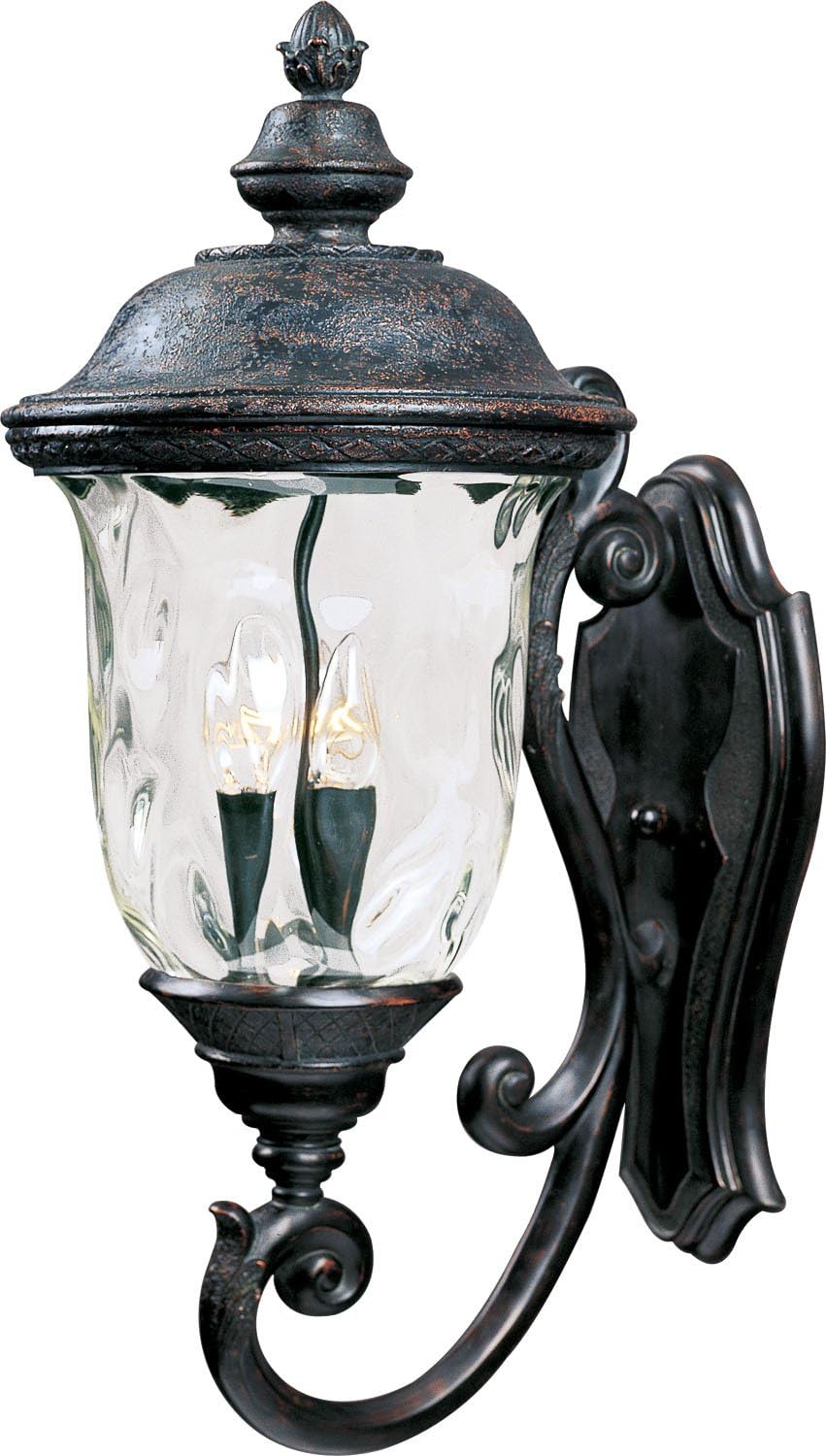 Maxim Lighting Maxim 3-Light Outdoor Wall Light | Oriental Bronze Finish | Transitional Outdoor Light Fixture | Ideal for Porches, Patios & Garages | Dimmable Wet Rated | 40424WGOB