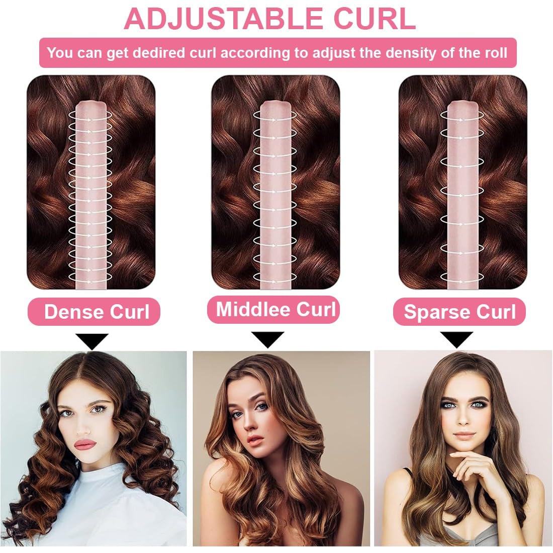 FENQURO Heat Free Curling Rollers Curlers Curlers Curlers for Dream Curls at Night Hair Curls Non-Slip Silk Curlers DIY Long Hair Styling Set - Image 3
