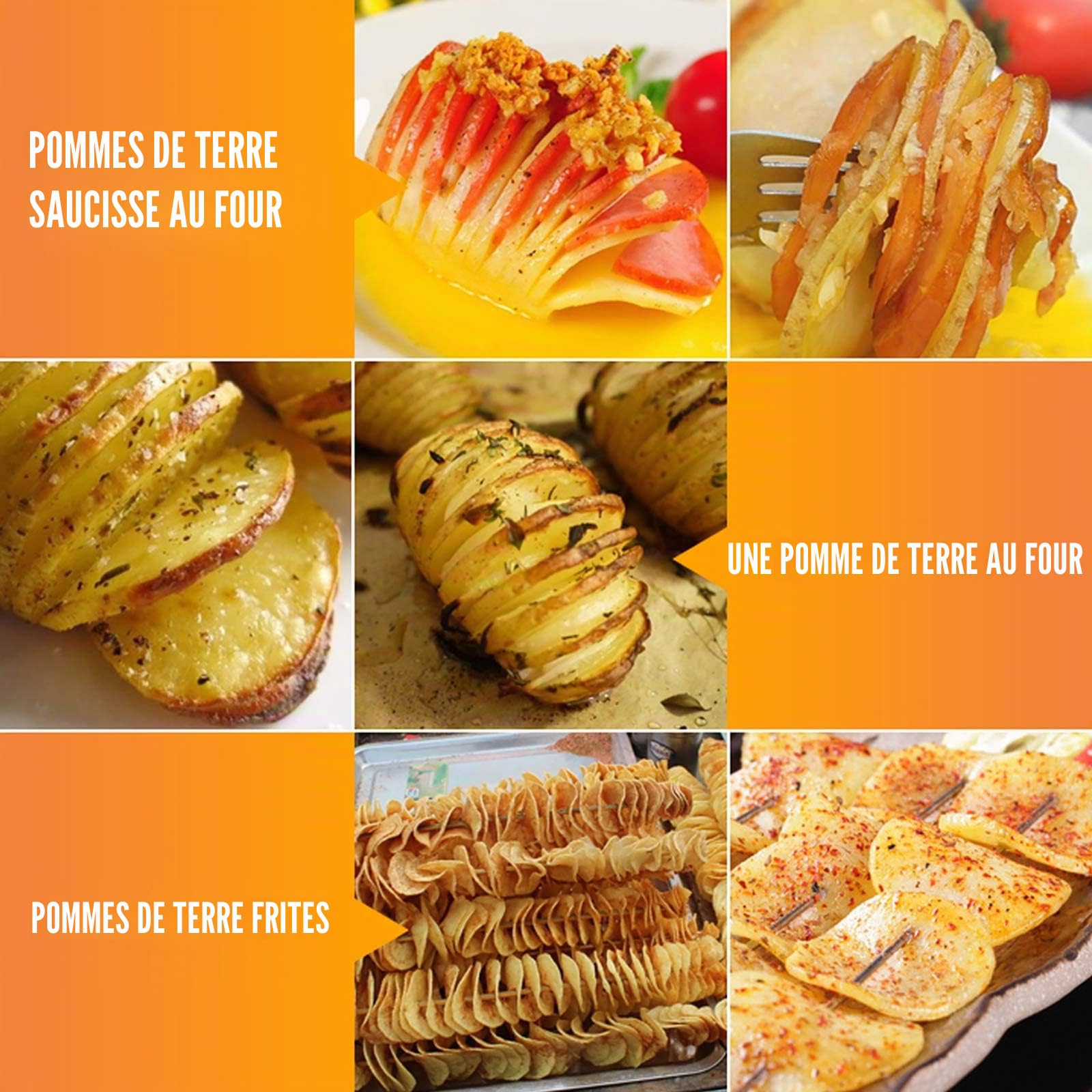 Uten Coupe en Spirale Coupe-Pomme de Terre, Coupe-Frites en Acier INOX avec Manivelle et Pieds en Caoutchouc Anti-dérapant pour Fruits, Pommes de Terre (a)