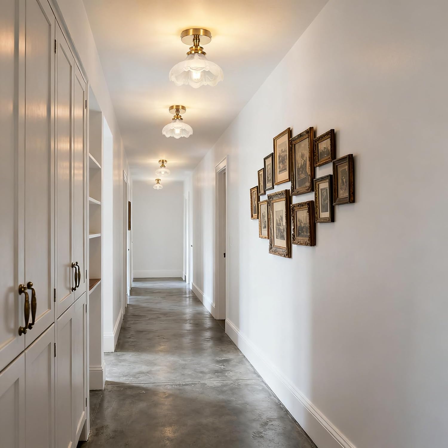 Brass Mini Ceiling Light Flush Mount Modern Alabaster Glass Ceiling Lamp for Bedroom Hallway Living Room Kitchen