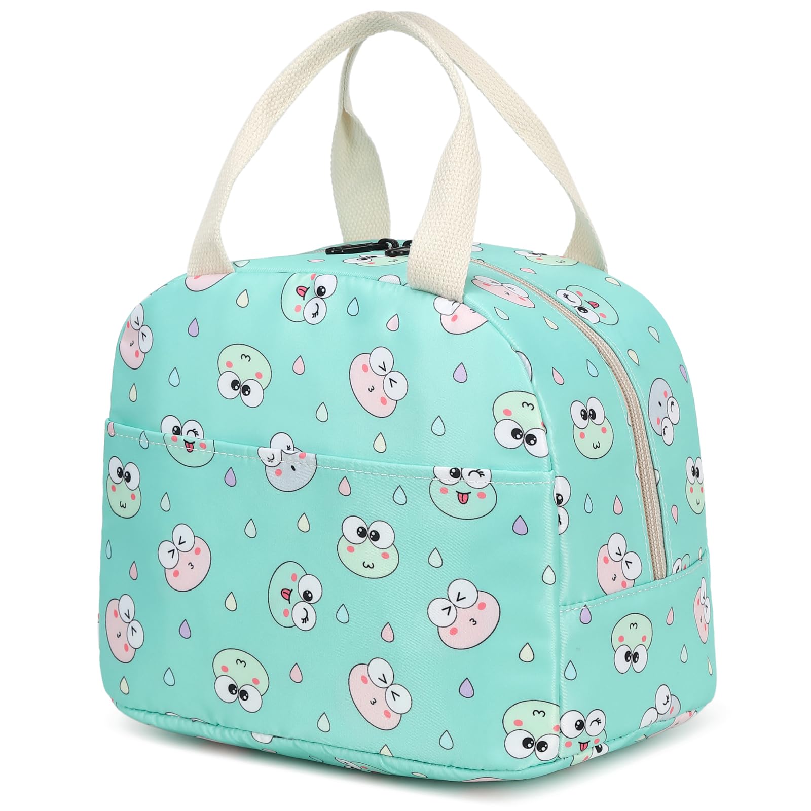Lunch Bag for Girls Women, Reusable Insulated Lunch Tote Lunch Box for School Work Picnic (Frog)
