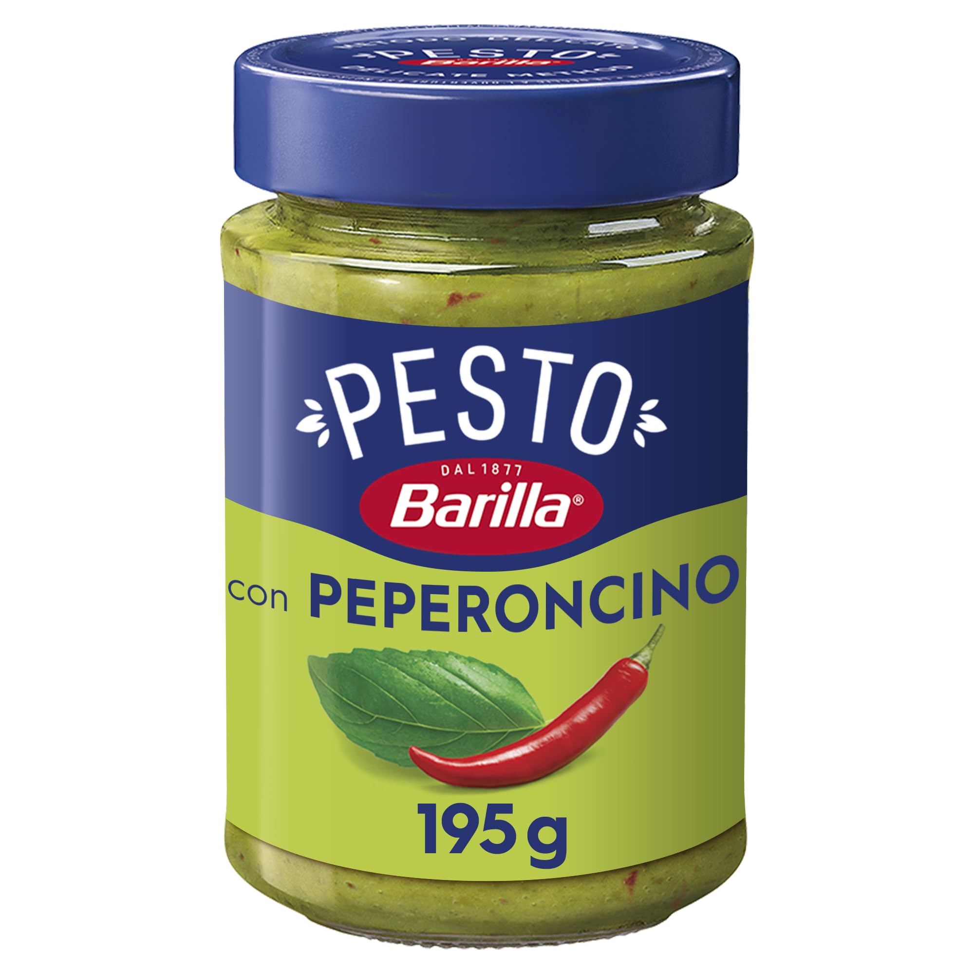 Pesto Basilico Peperoncino Pasta Sauce with Chilli Peppers and Italian Cheese 195g