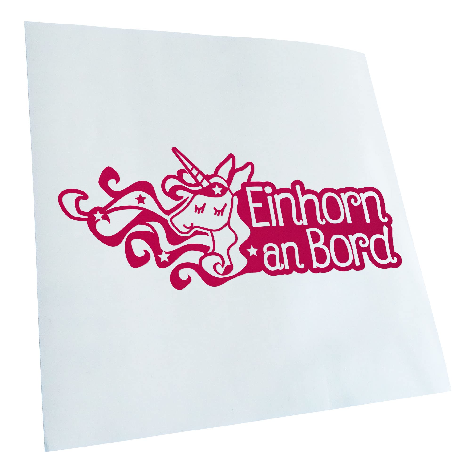 Kiwistar Unicorn on Board 20 x 8 cm in 15 Colours - Neon + Chrome Sticker