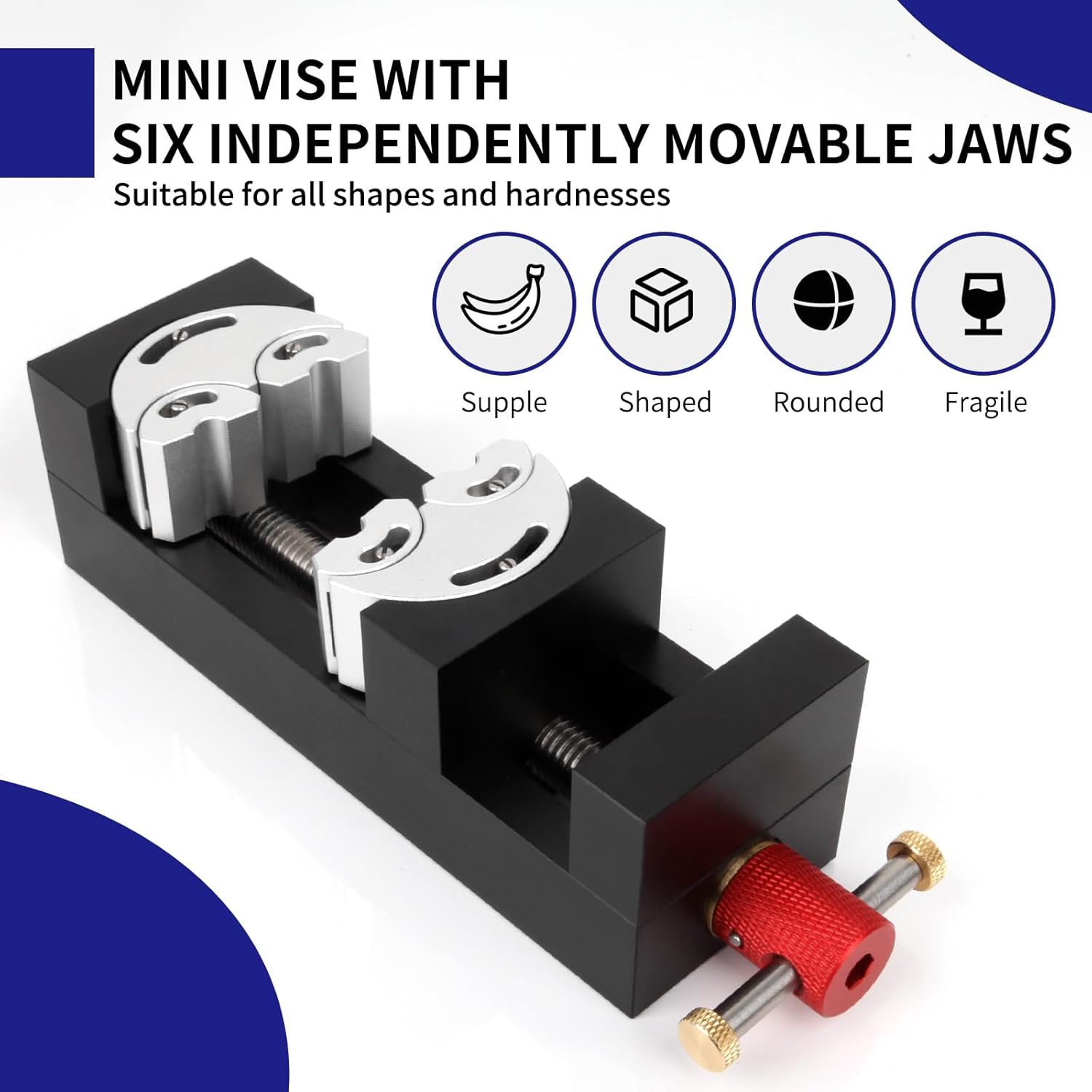 Fractal Vise Mini Bench Vise, Heavy Duty Precision Drill Press Clamp, Compact Tabletop Mini Vise for DIY Repair, Jewelry, Crafts, Drilling and Model Making