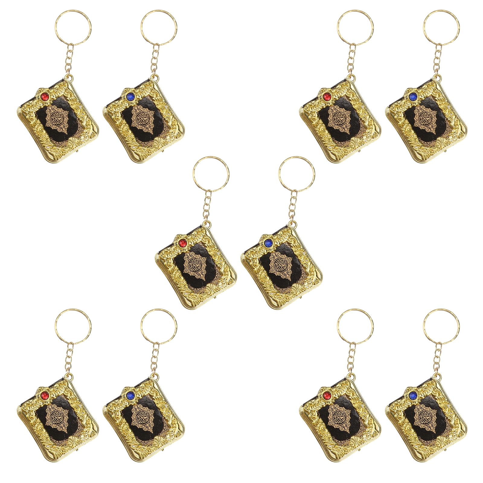 10pcs Mini Quran Keychain - Arabic Koran Book Keyring with Real