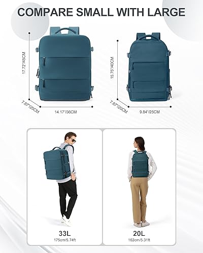 Miniatura 8 de coowoz Mochila de viaje grande para mujeres y hombres, mochila impermeable para gimnasio con compartimento para laptop, Azul eléctrico