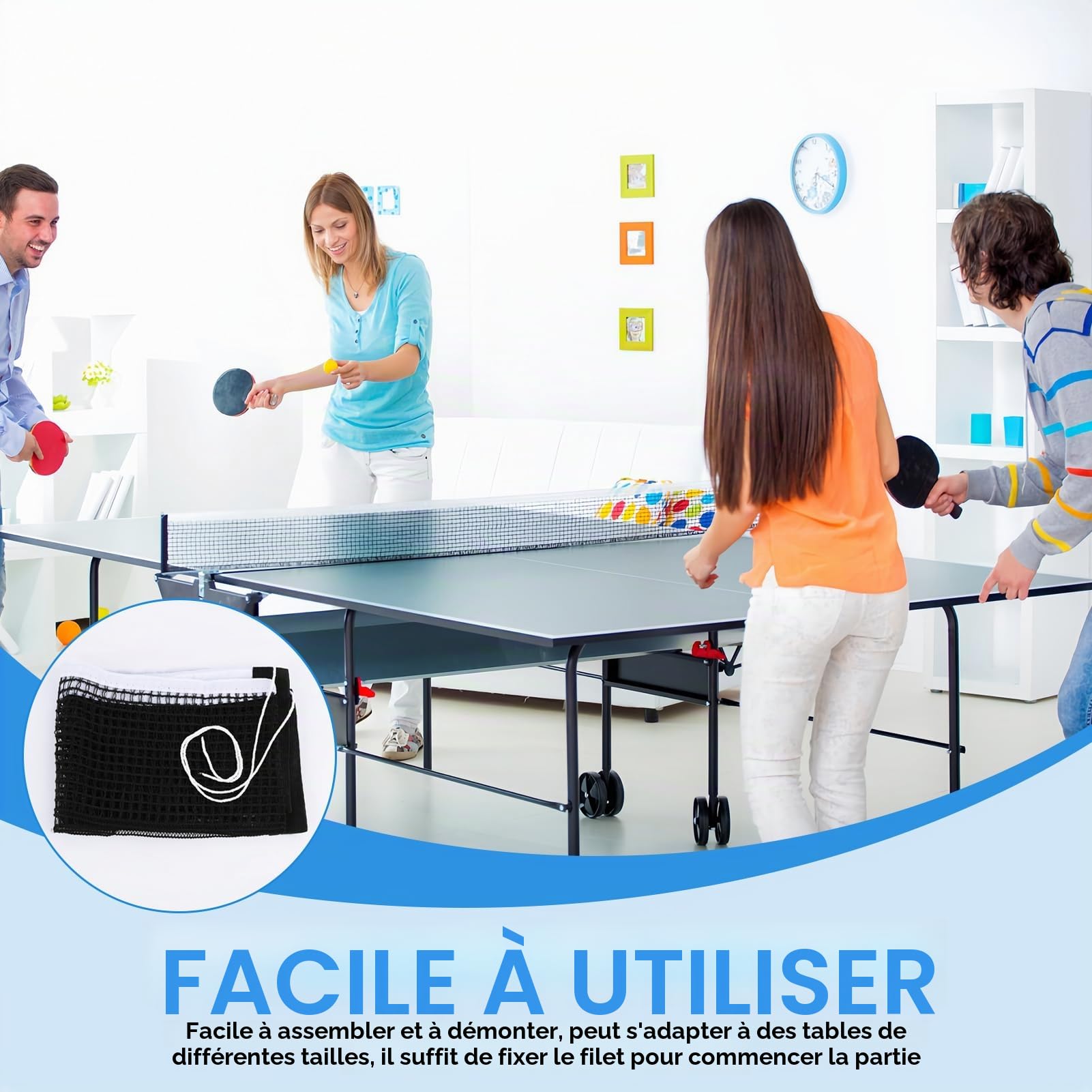 Tennis de Table Filet Ping-Pon Accessoire 6 COUPE Longueur en nylon noir de remp Tennis de Table Filet Ping-Pon Accessoire 6 COUPE Longueur en nylon noir de remp