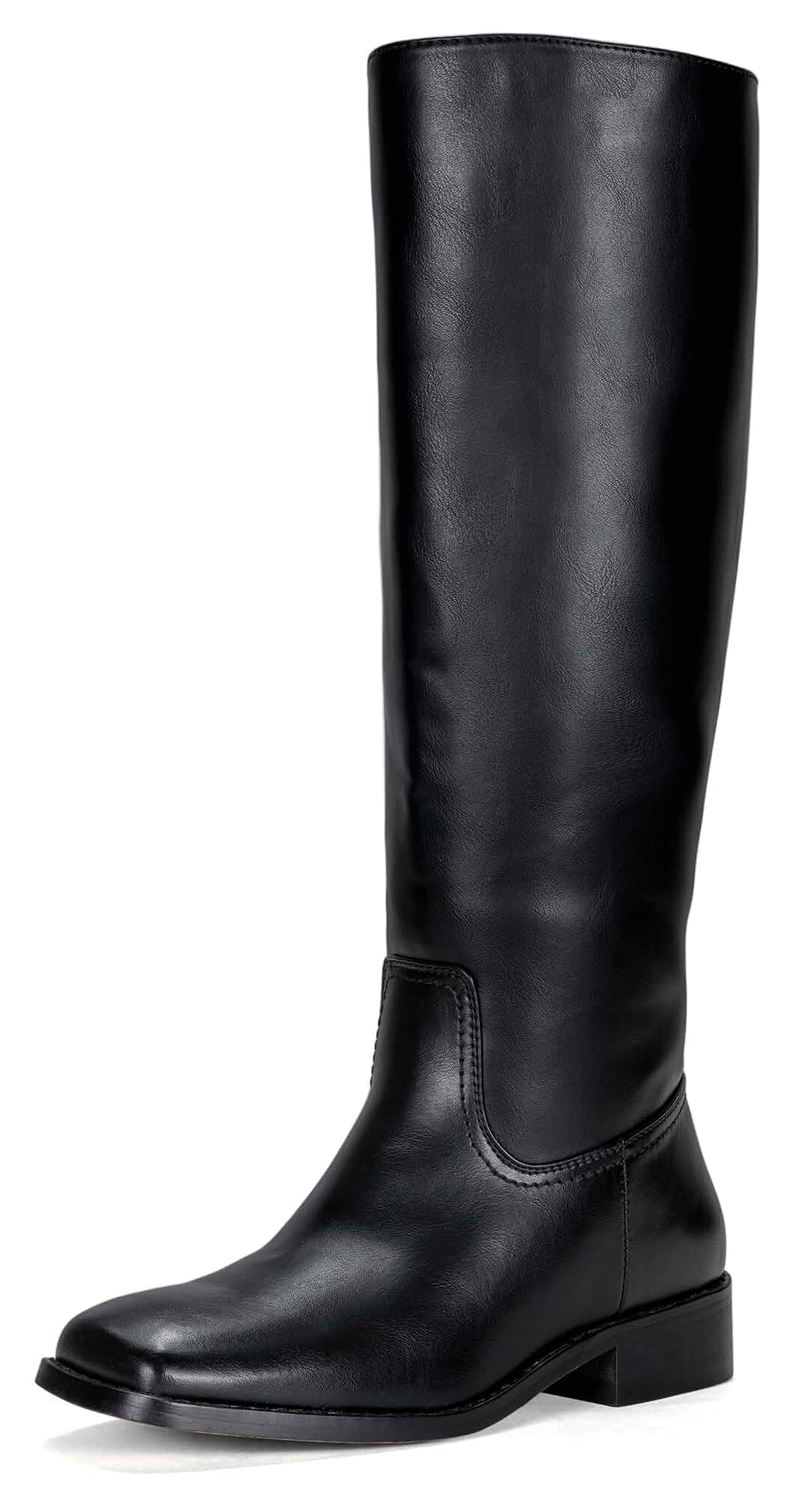 Vepose Women's Tall Knee High Square Toe Riding Boots, Low Block Heel Minimal Dressy tall boots with a clean shaft, full side zipper for office, fall, daily city outfits