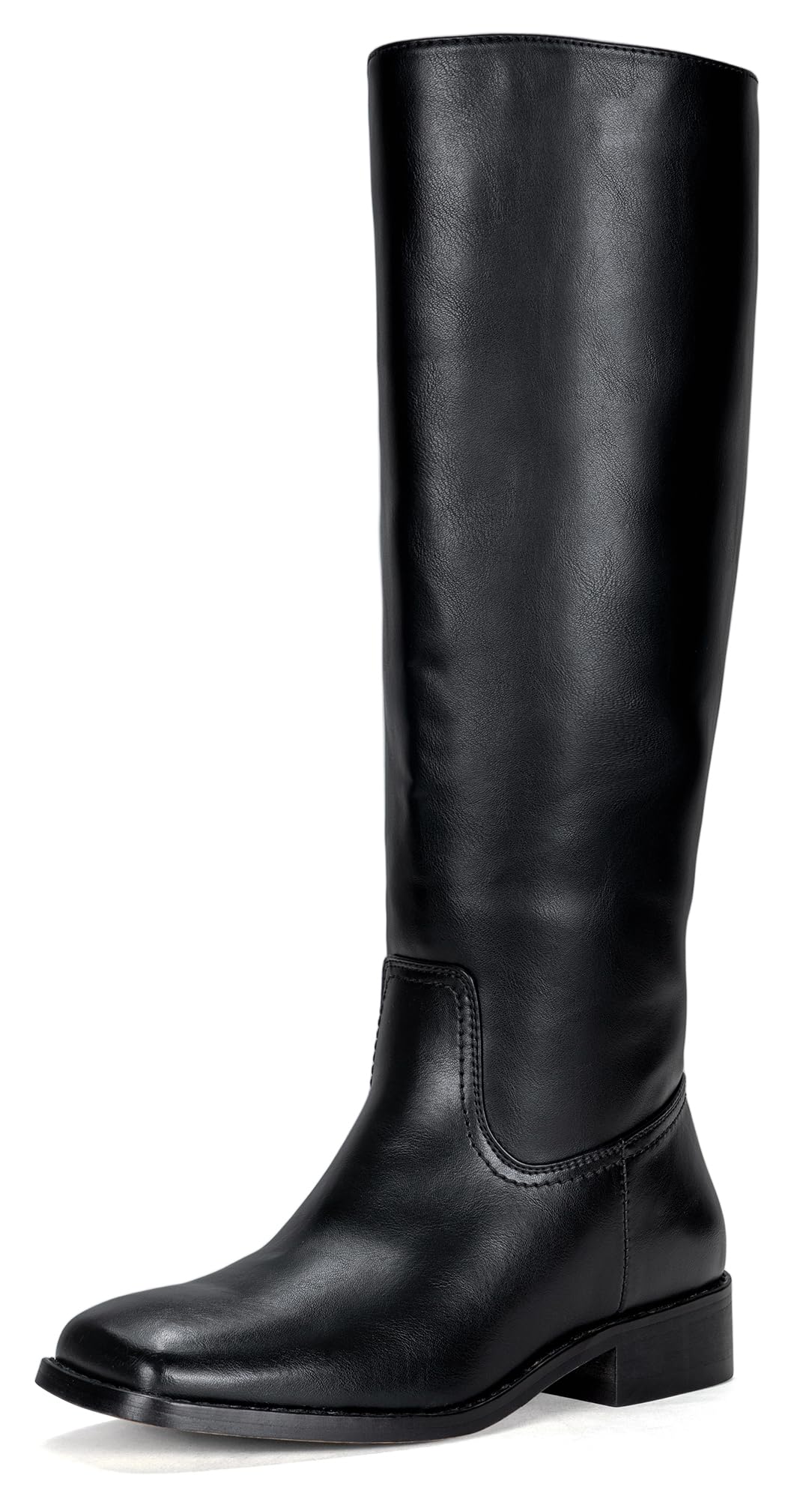 Vepose Womens 9509 Knee High Boots Low Heel Square Toe Riding Boots Tall Boots with Side Zipper