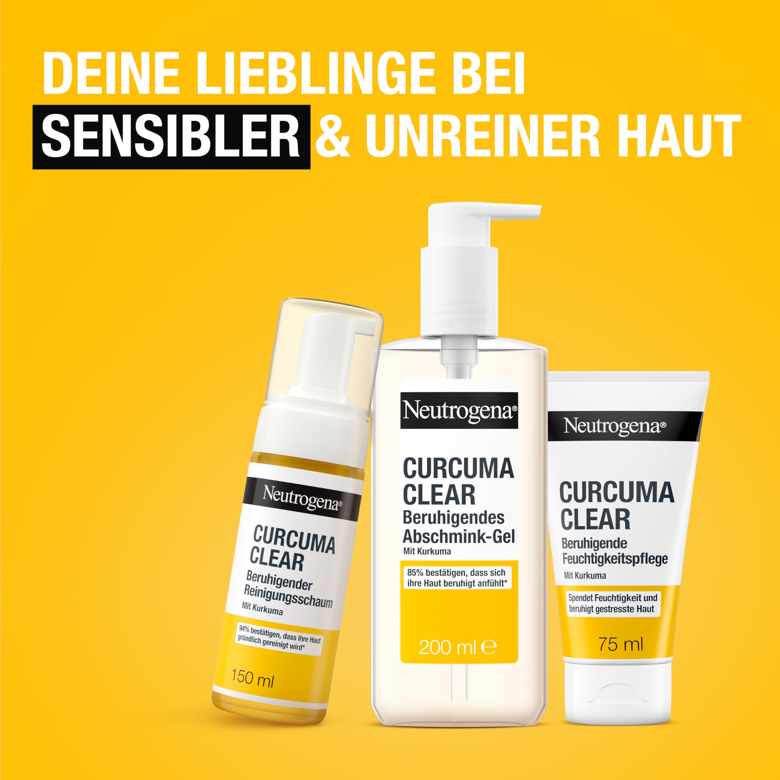 Neutrogena Curcuma Clear Facial Cleansing, Soothing Cleansing Foam 