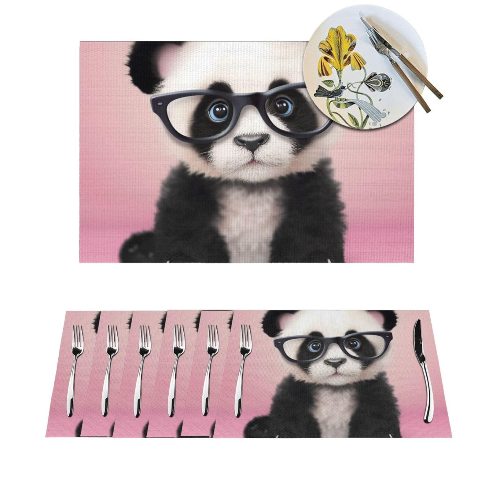 Set de table panda tressé en PVC de qualité supérieure pour une salle à manger élégante