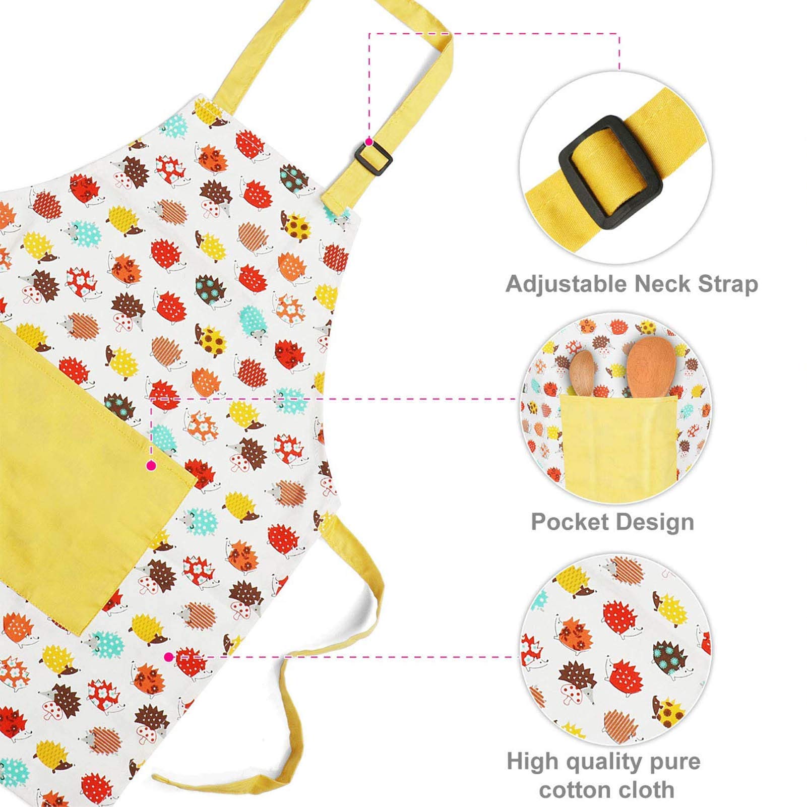 Real Kids Baking Set for Kids – 30 Pcs Gift Set Includes Kids Apron, Chef Hat, Oven Mitt, Real Baking Tools and Recipes for The Junior Chef(Yellow)