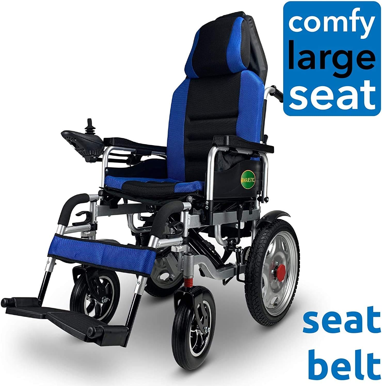 2021 Hawk Mobility Limited Edition - Reclining Ultra Lightweight 18" Wide Seat, Foldable Travel Motorized Electric Power Scooter Travel Safe Heavy Duty Wheelchair (Black, 18" Seat Width) : Health & Household