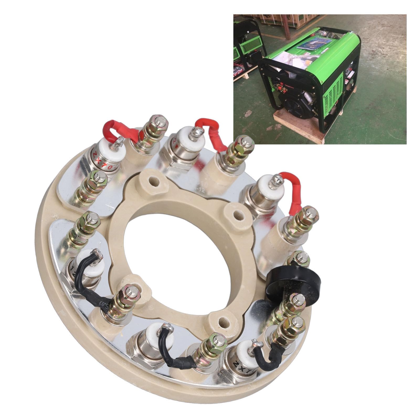 Ausla Ruota Raddrizzatore Ponte Ad Anello Raddrizzatore in Ottone per Componenti Elettronici del Generatore Installazione Semplice Uscita CC Stabile Resistente Alla Corrosione per la Riparazione del