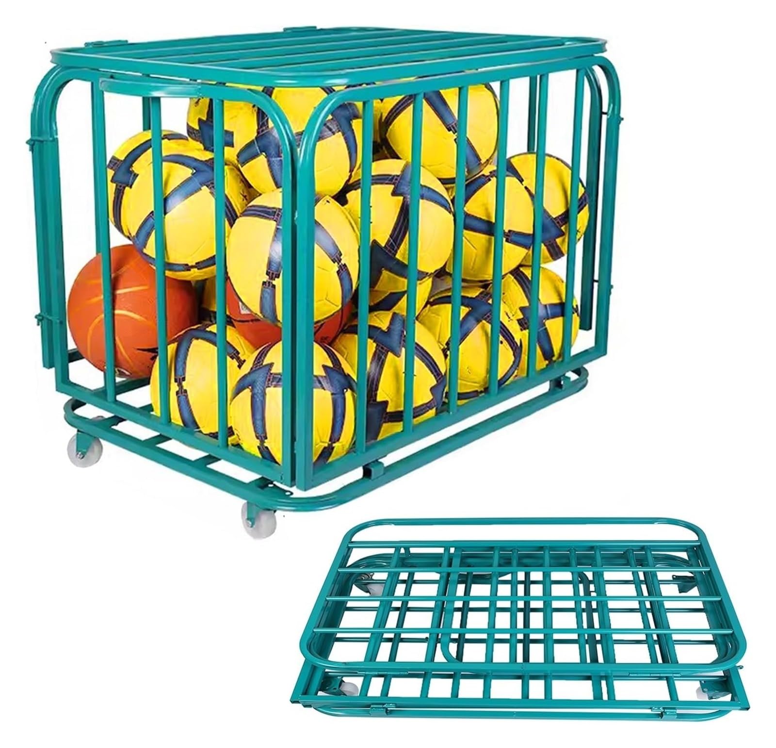 Chariot de sport roulant et support de rangement pour ballons de basketball