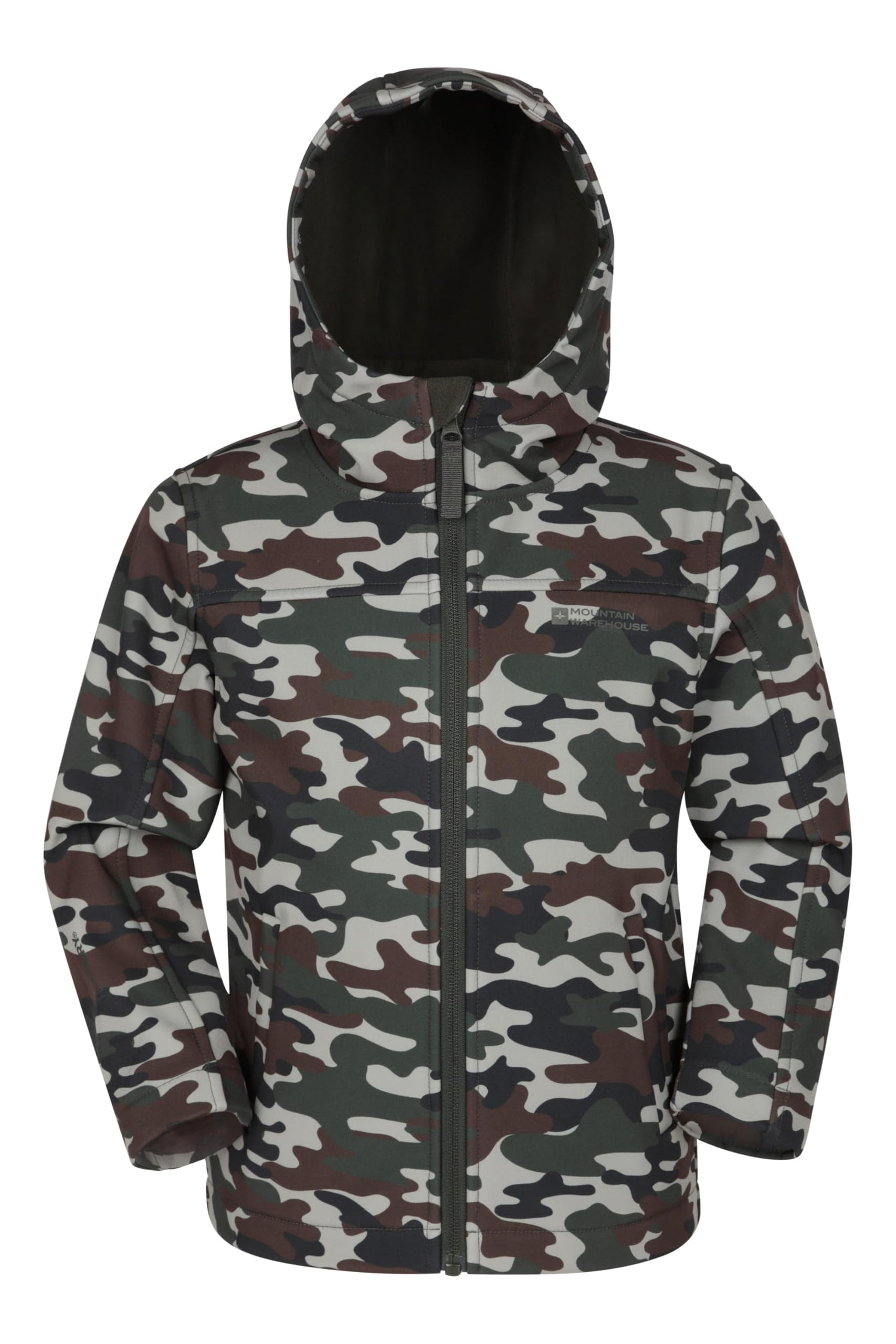 Mountain Warehouse Boys Tan (05) Exodus Kids Softshell Jacket - Breathable, Water Resistant, Fleece Lined, Wind Resistant Coat, & Girls - For Spring Summer & Outdoors Kids Size 5-6 Years