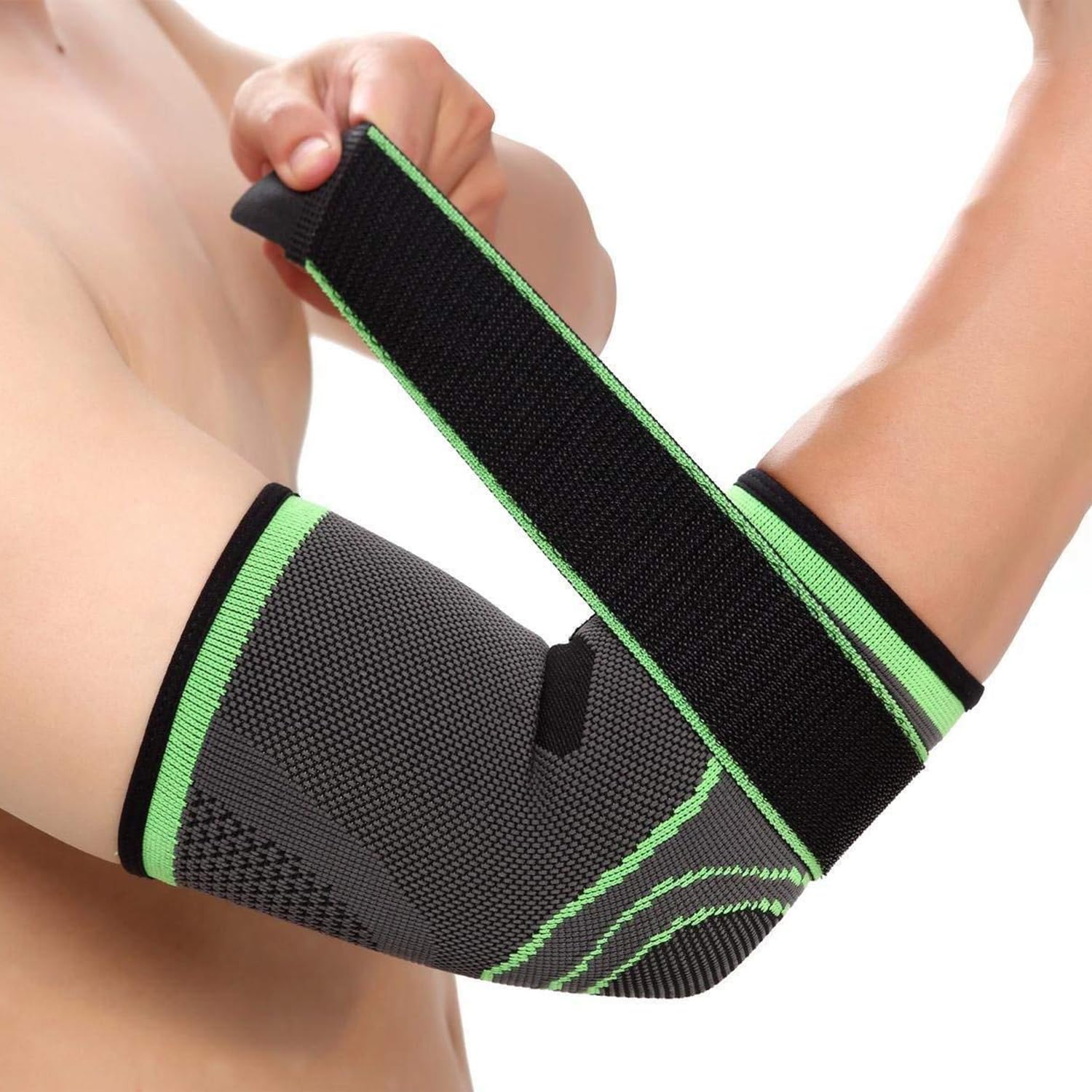 Elbow Compression Sleeves, Elbow Brace Compression Support Sleeve, Elbow Support Brace, Elbow Support Strap for Tendonitis, Tennis Elbow, Golfer's Elbow, Arthritis, Basketball, Weightlifting