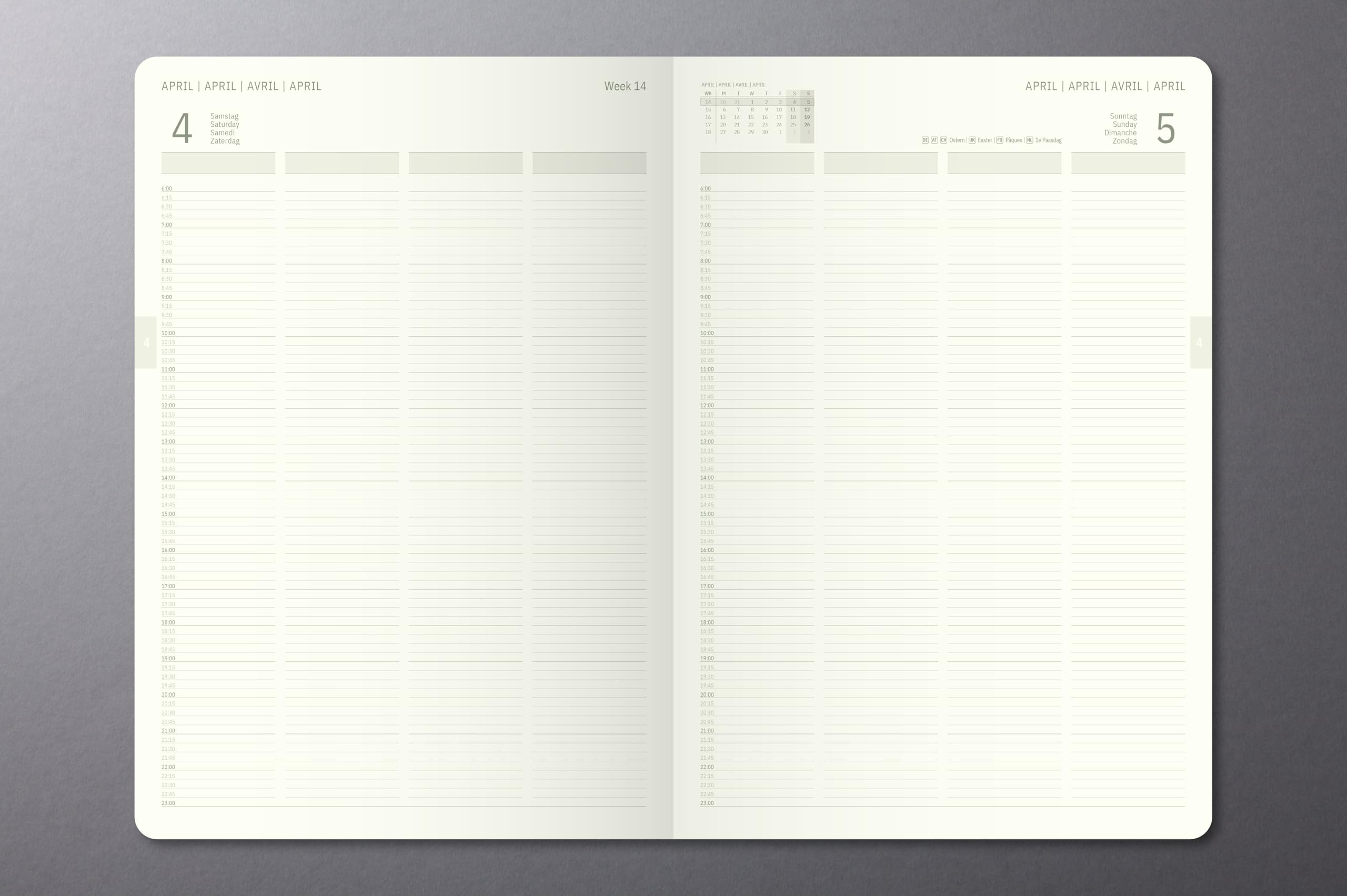 SIGEL C2604 Planungsbuch XXL, Terminkalender 2026, A4+, 1 Tag = 1 Seite, für 4 Personen, schwarz, Hardcover, 480 Seiten, Gummiband, Stiftschlaufe, Archivtasche, Kalenderbuch Conceptum