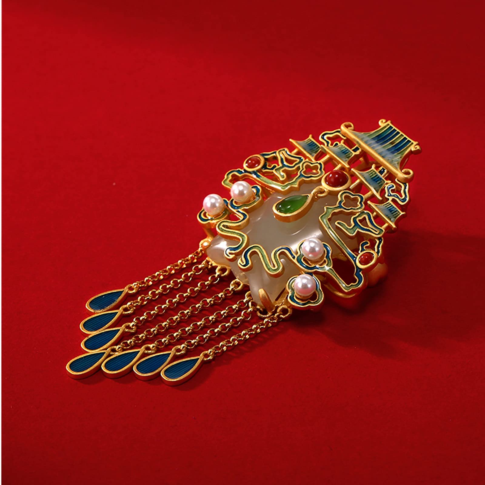 Brosche Frauen Klassische Brosche Hetian Yu Elegante Damen Corsage Accessoires Cheongsam Hanfu Mantel Mantel Pin geliebten Menschen Broschen & Anstecknadeln