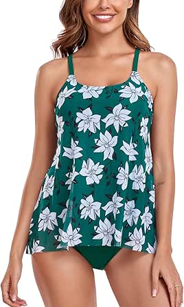 FLYILY Tankini-sets met print voor dames, buikcontrole, badpakken FLYILY Tankini-sets met print voor dames, buikcontrole, badpakken