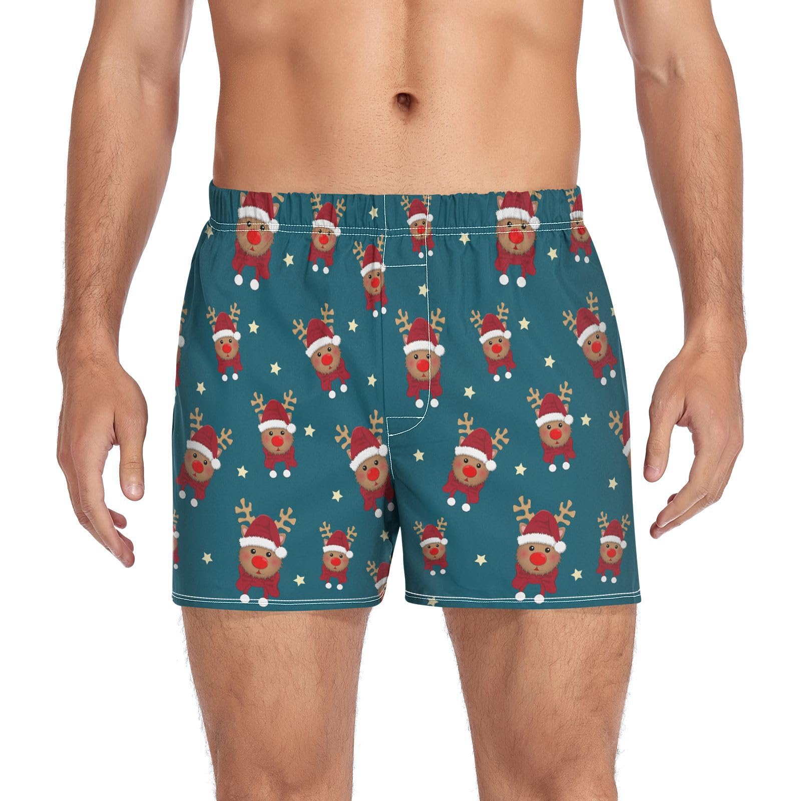 Men's Boxer Shorts Cotton Loose Underwear with Button Fly