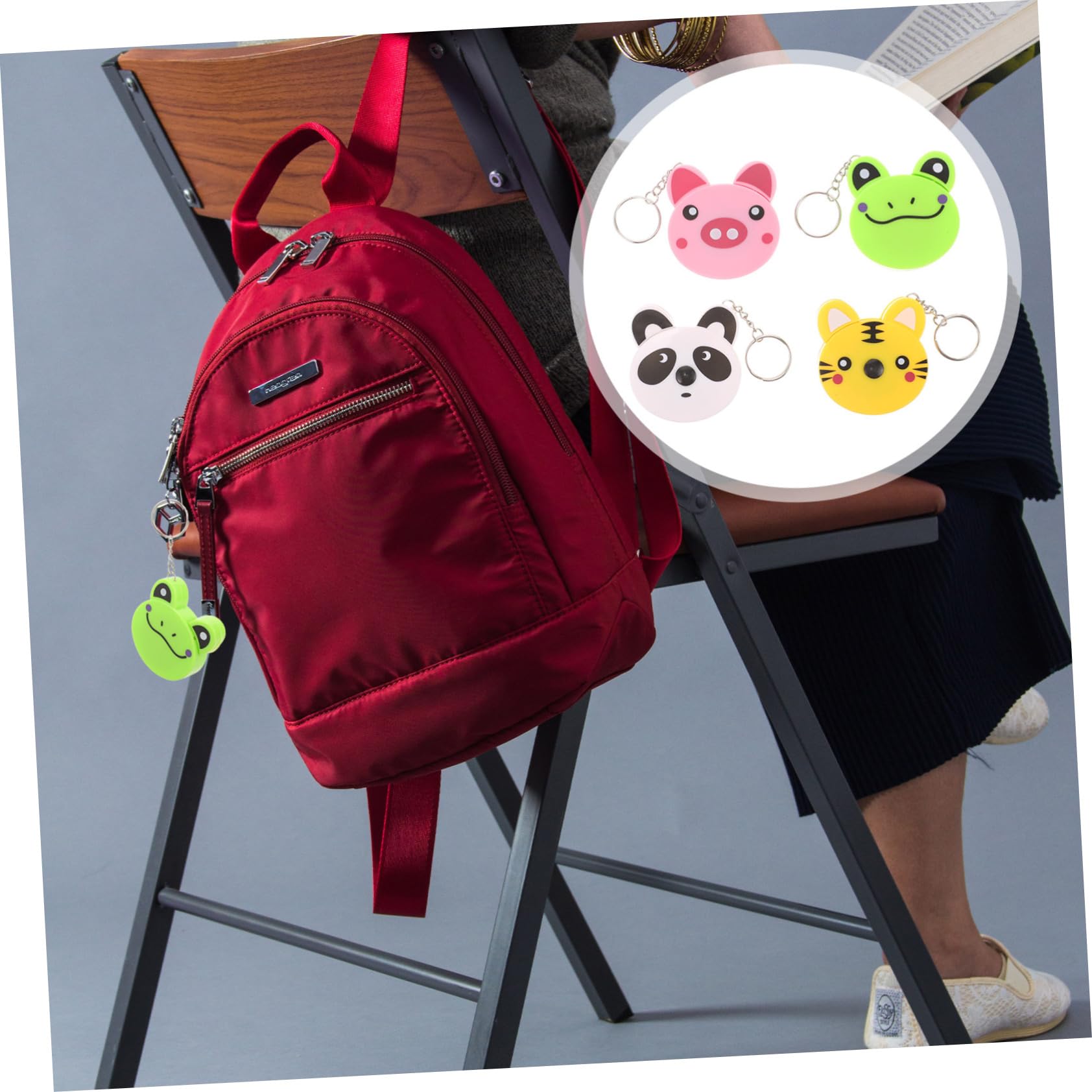 DOITOOL 5 Juegos Mini Cinta Métrica De Animales Titular De La Insignia Dibujos Animados Juguetes Hola Medidor Colgante De Cinta Métrica De Metal Retráctil Abs 4 Uds * 5