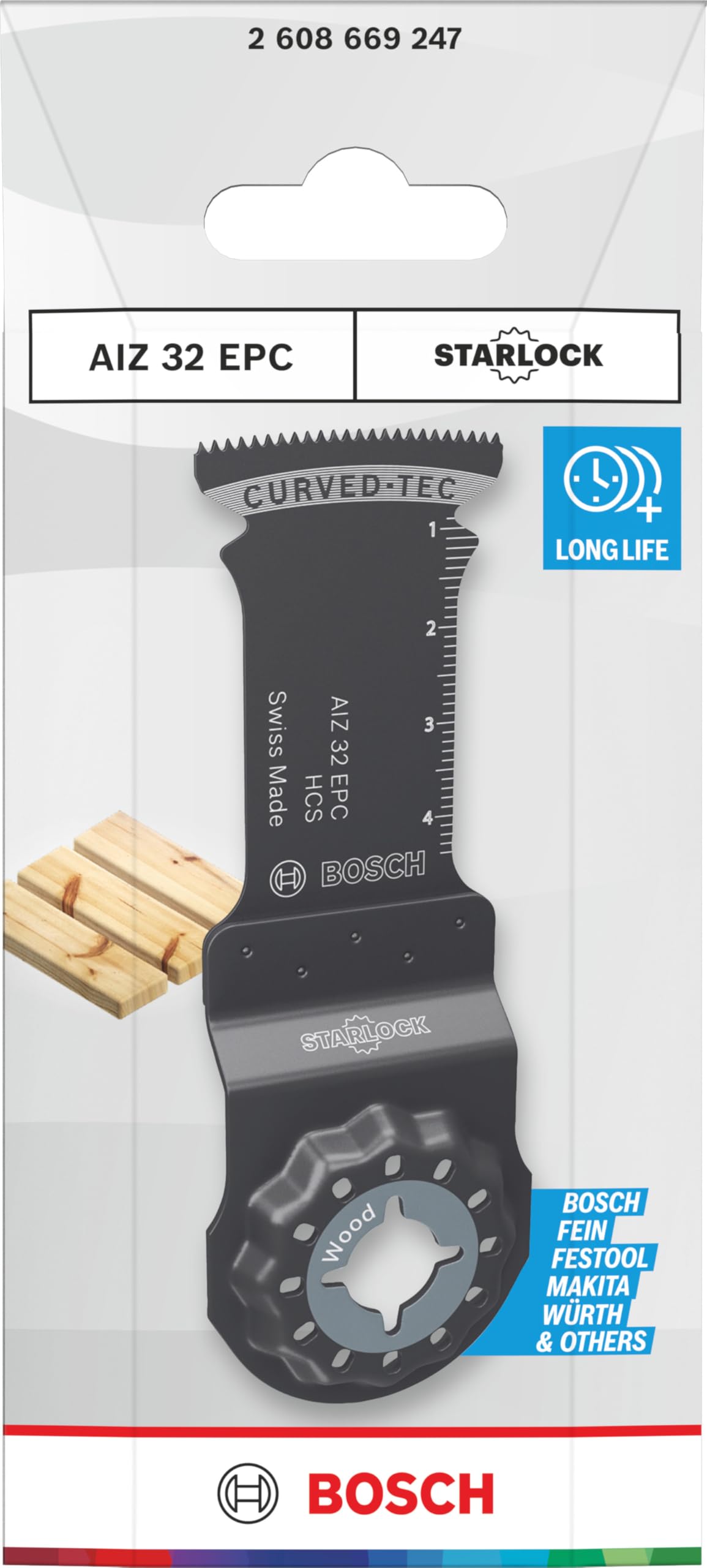 Bosch 1x Brzeszczot do cięcia wgłębnego AIZ 32 EPC (do Miękkie drewno, Szerokość 32 mm, Professional Akcesoria Narzędzie wielofunkcyjne)