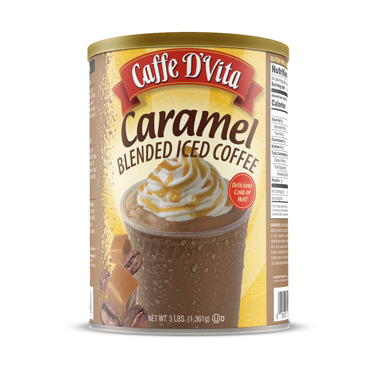 Caffe D’Vita Caramel Blended Ice Coffee Caramel Frappe