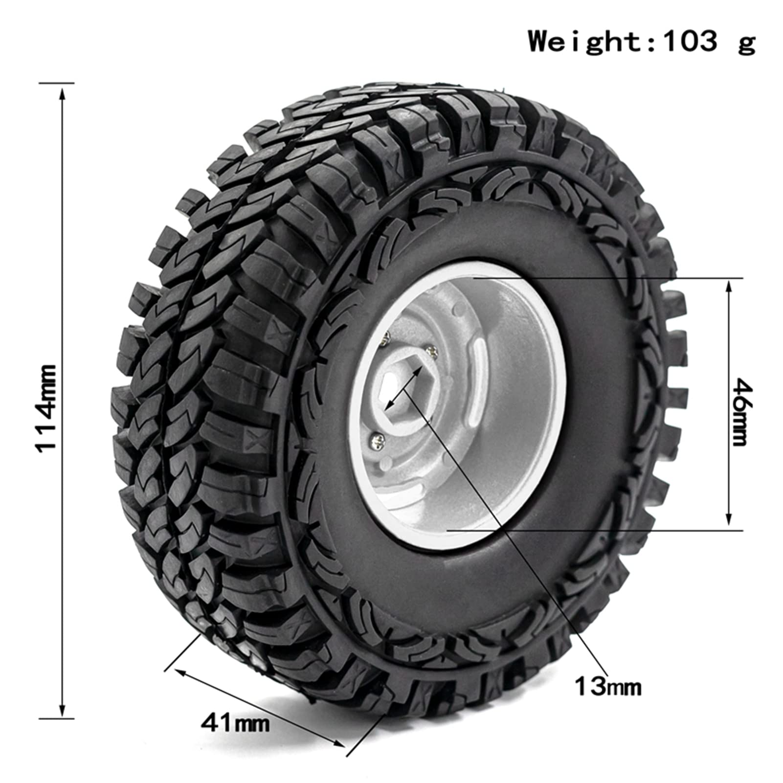 4 Pezzi RC 1:10 Crawler Ruote Pneumatici Pneumatici Da 1,9 - Foto 9