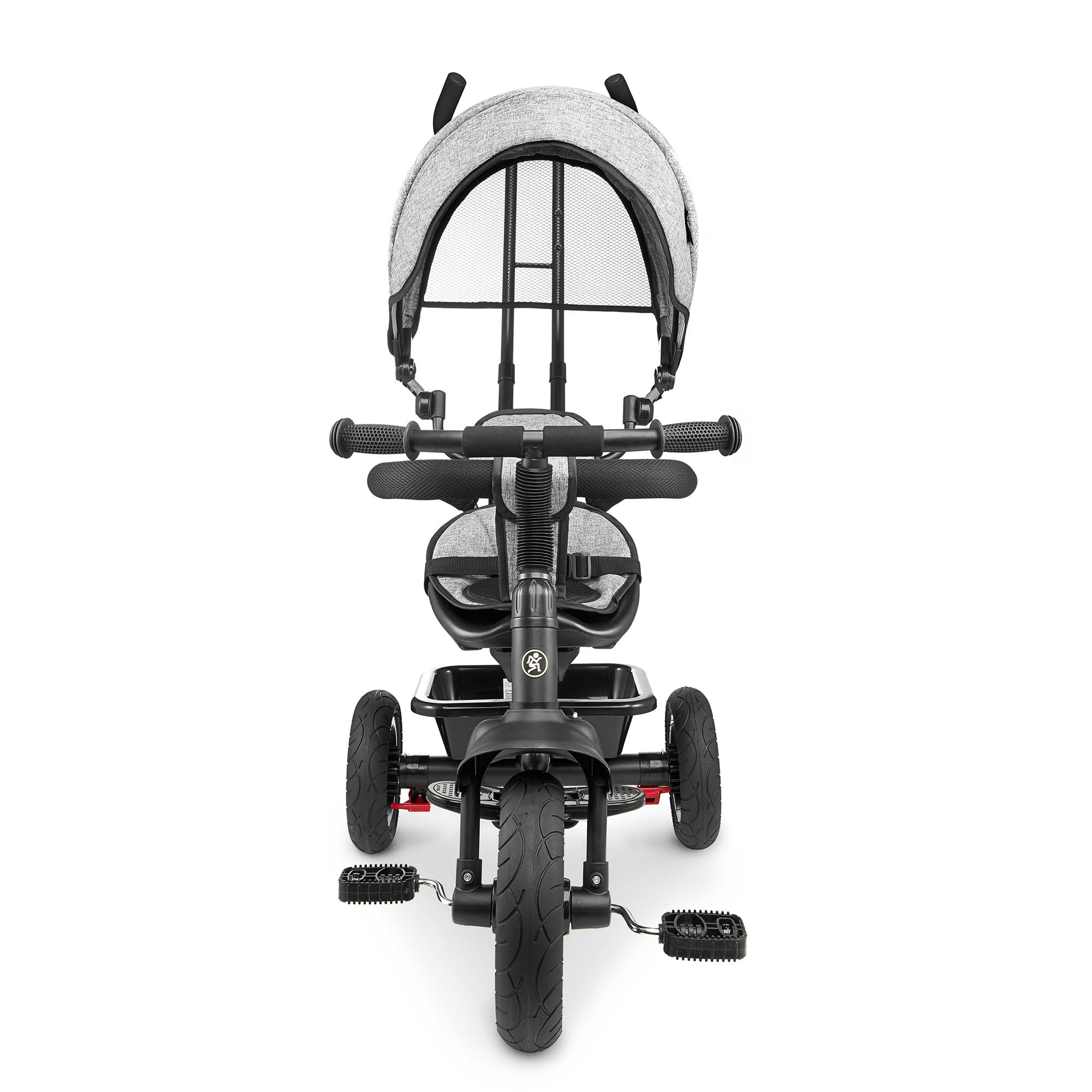 HyperMotion Triciclo Infantil con Manillar para Padres - Bici Bebé 1 Año Evolutiva hasta 20kg - Modelo Similar Kinderkraft con Barra de Empuje - Saltador Bebe Gris