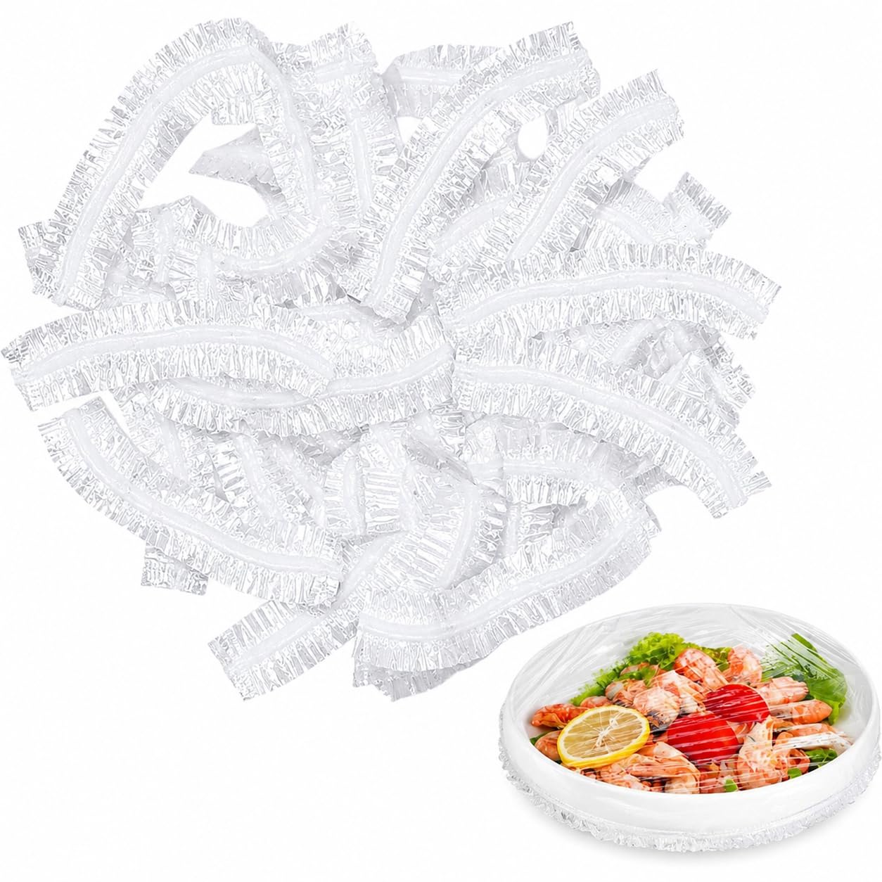 Food Covers, 150 Pack Elastic PE Bowl Covers for Fridge Food Storage