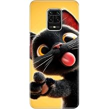 Xiaomi Redmi Note 9 Pro Max ile Uyumlu Silikon K l f, F rlama Kedi Temal  Desenli, Darbe Emici