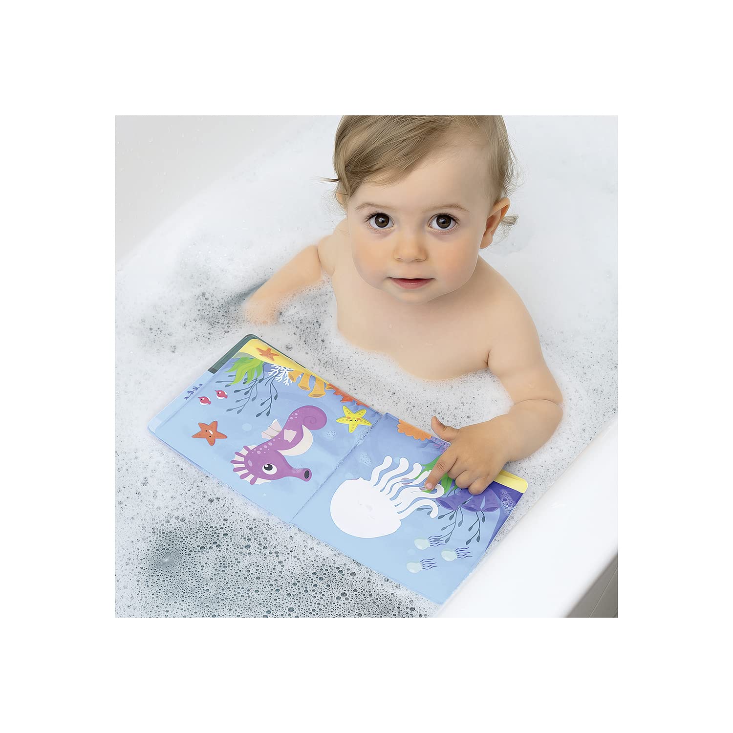 reer MyHappyBath Book – magiczna książka do kąpieli, ze zmianą kolorów i funkcją piszczenia, kolorowa