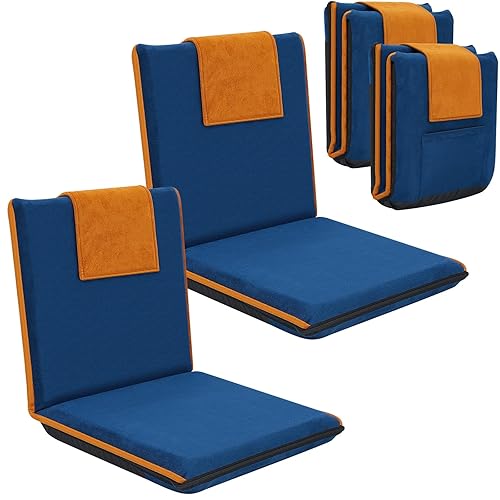 2 Pcs Floor Chair with Back Support Padded Floor Seating