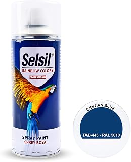 SELSIL Spray Paint Quality Brilliant Colours Perfect Finish All Purpose Interior Exterior Wood Metal Plastic Art Crafts Auto Home Garden Furniture 400ml (Gentian Dark Blue) RAL 5010